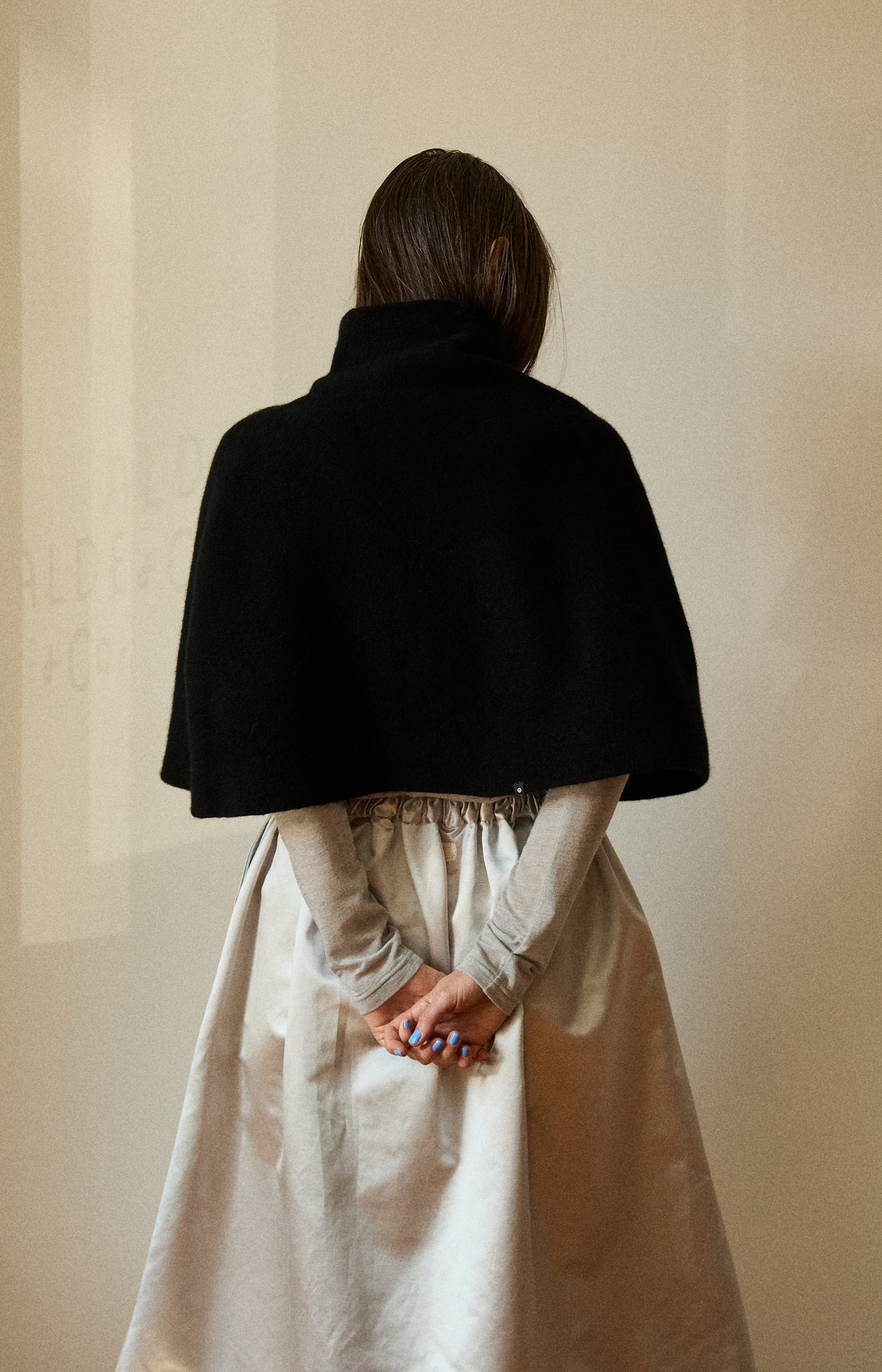 Black Wool Poncho