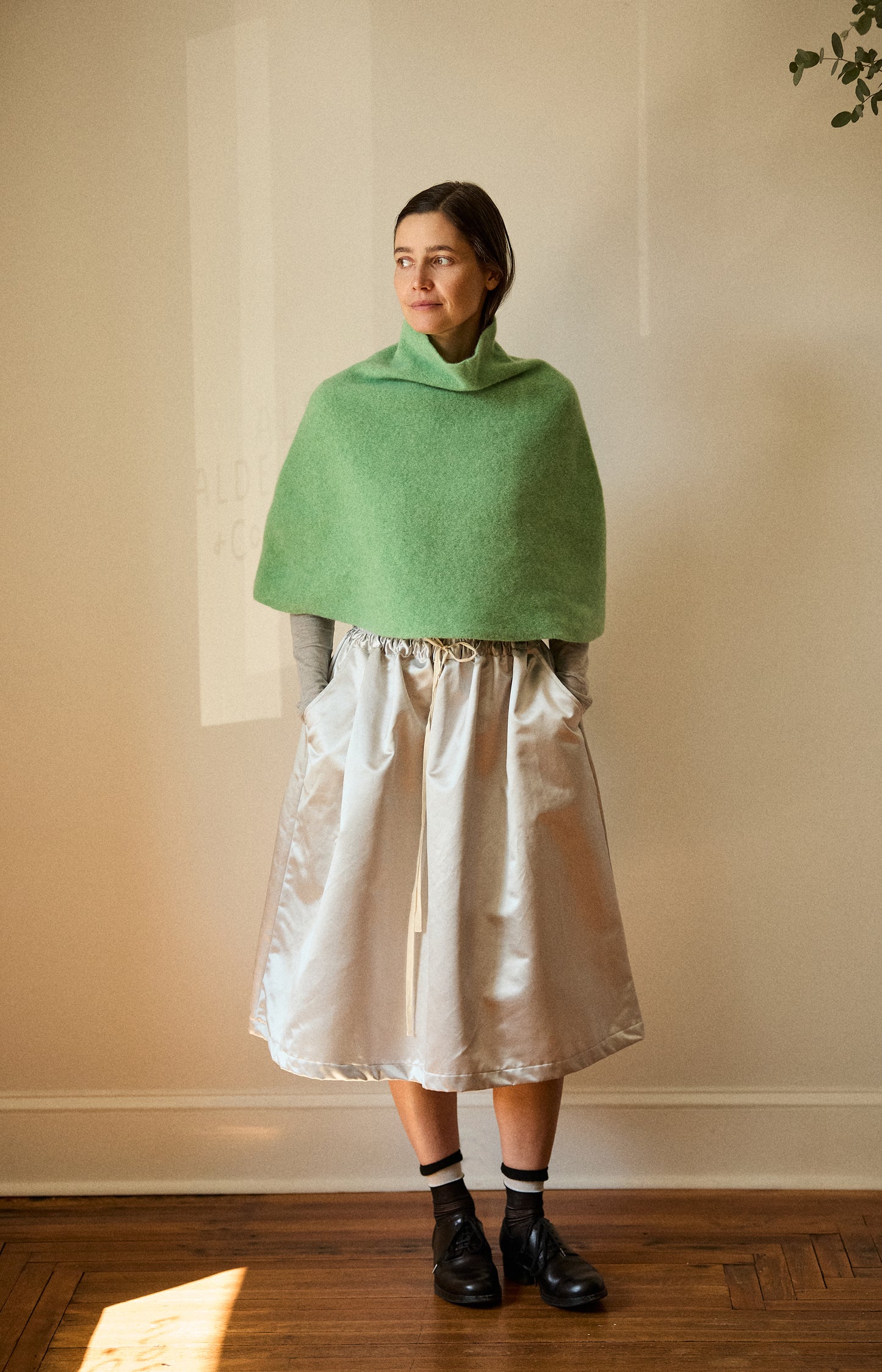 Springtime Green Wool Poncho