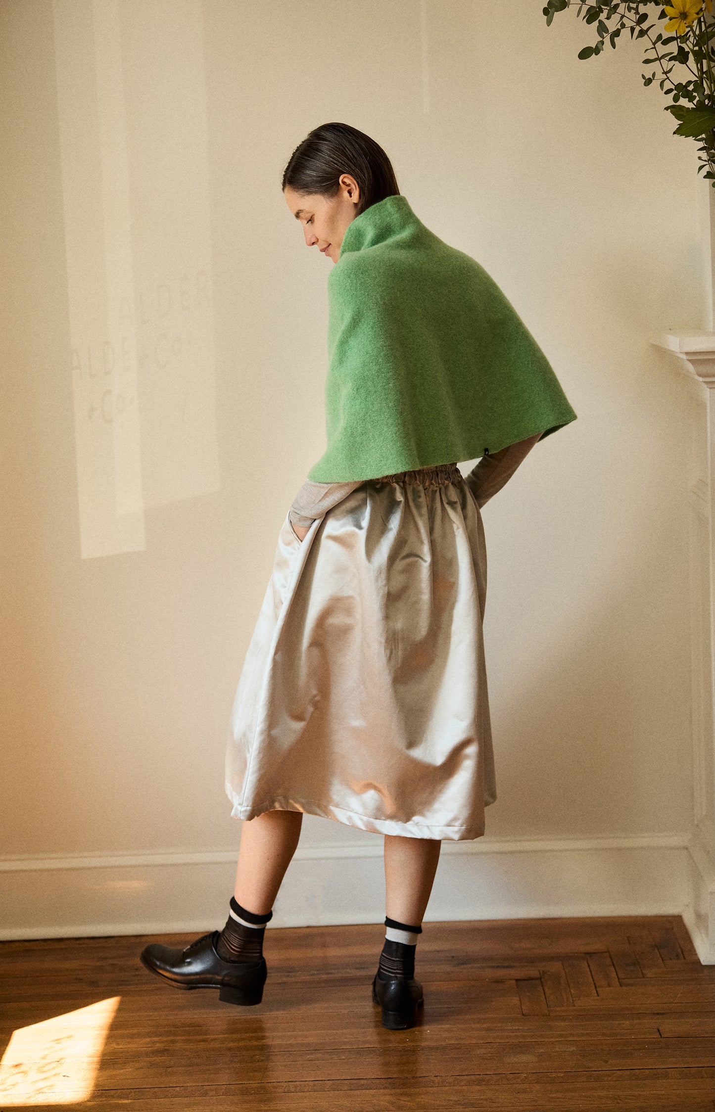 Springtime Green Wool Poncho