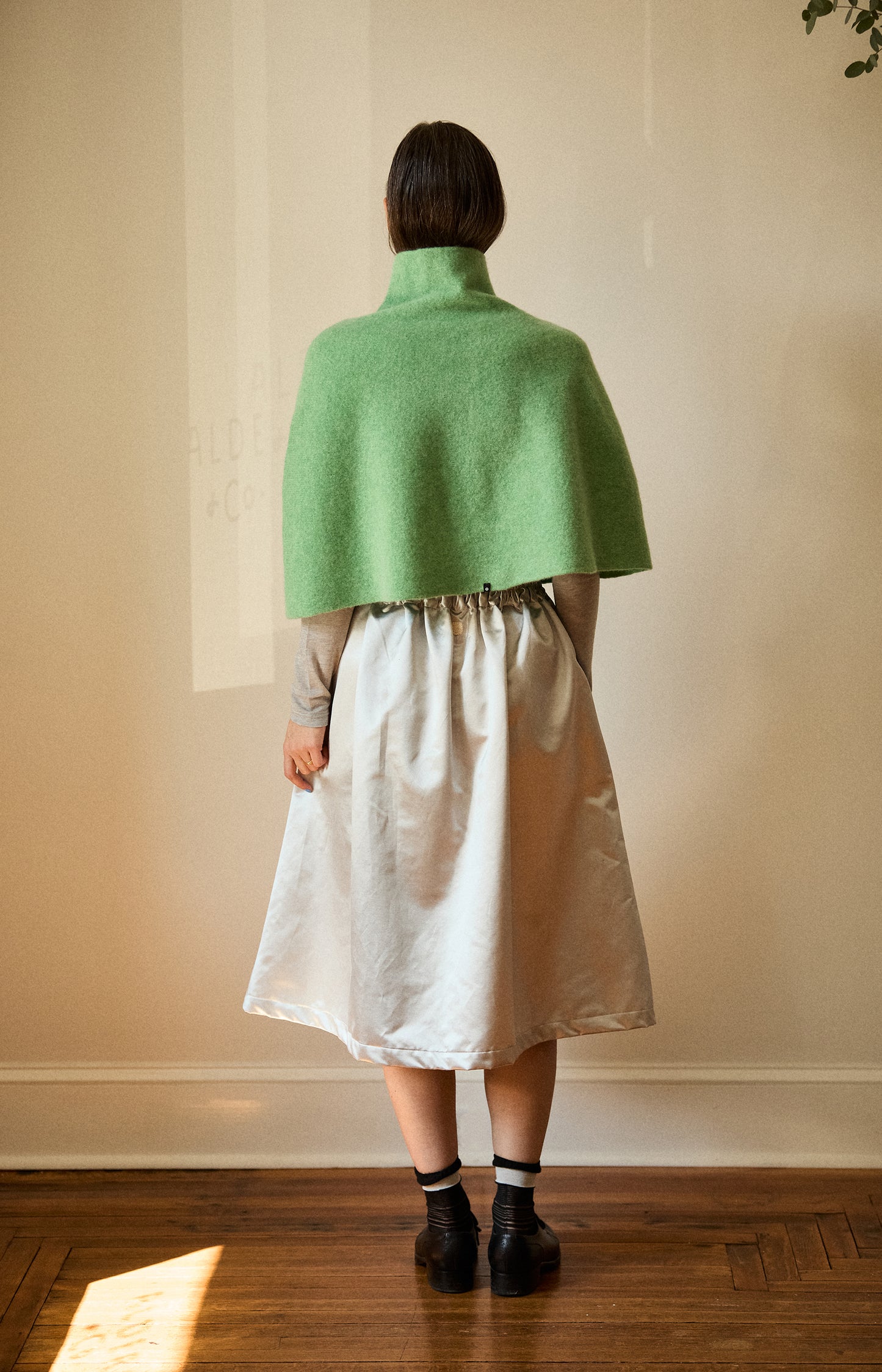 Springtime Green Wool Poncho