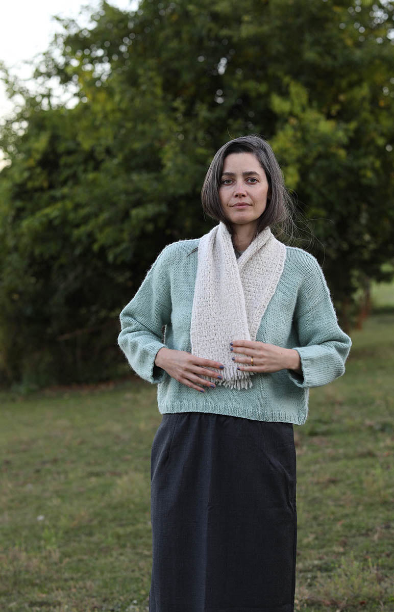 Ivory Maria Cashmere & Silk Scarf