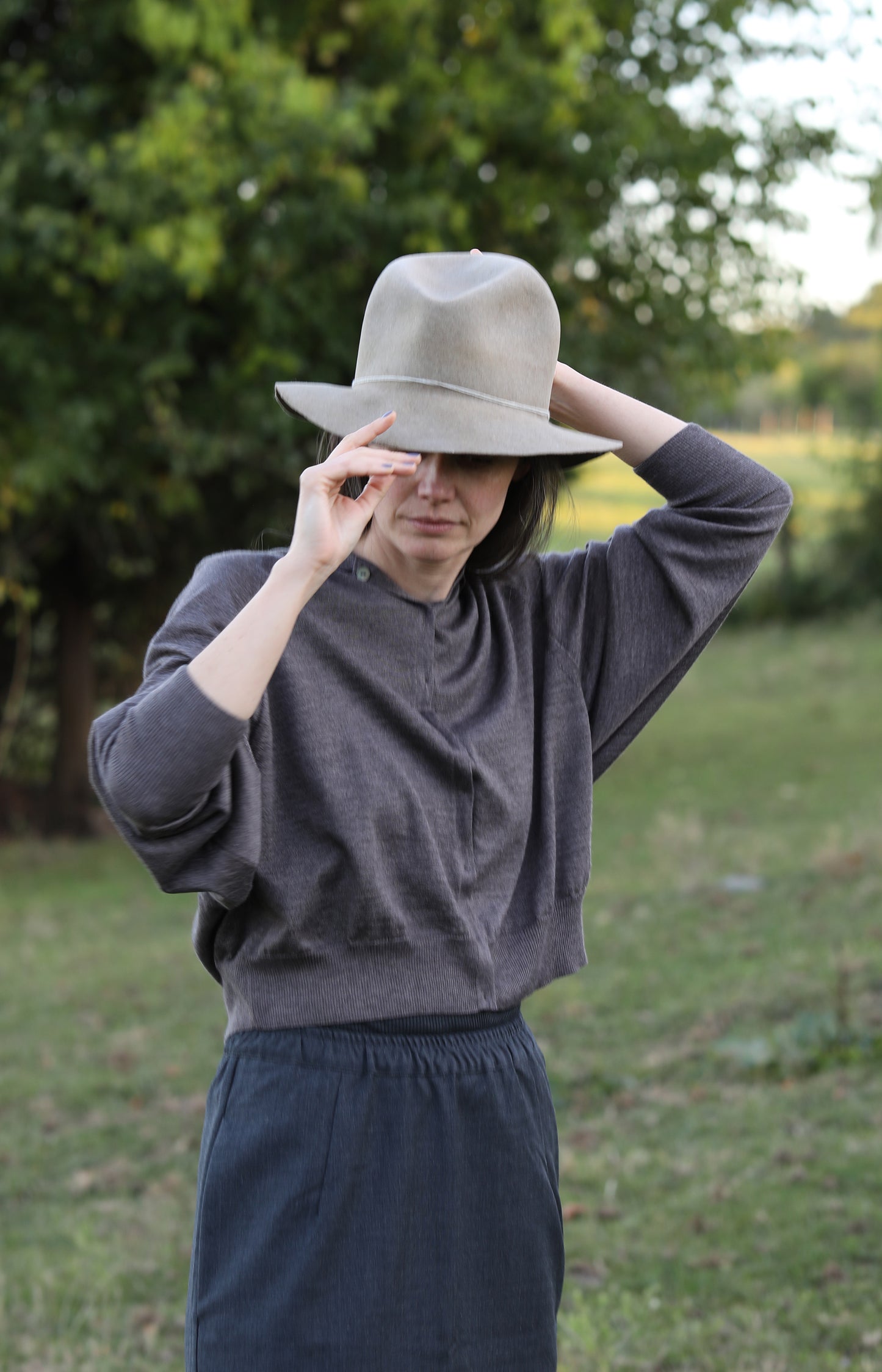 Taupe Wide Brim Hat