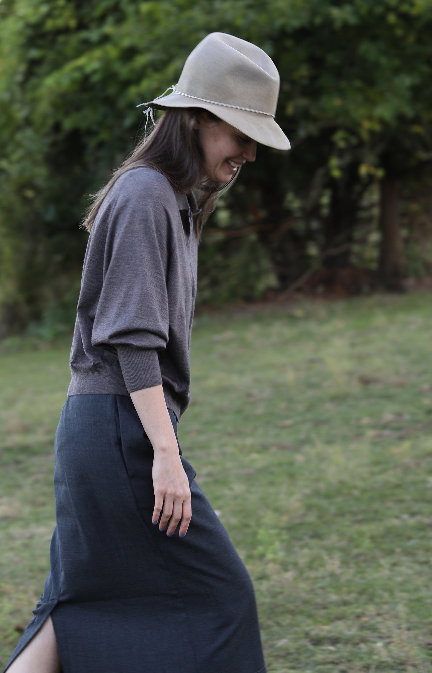 Taupe Wide Brim Hat