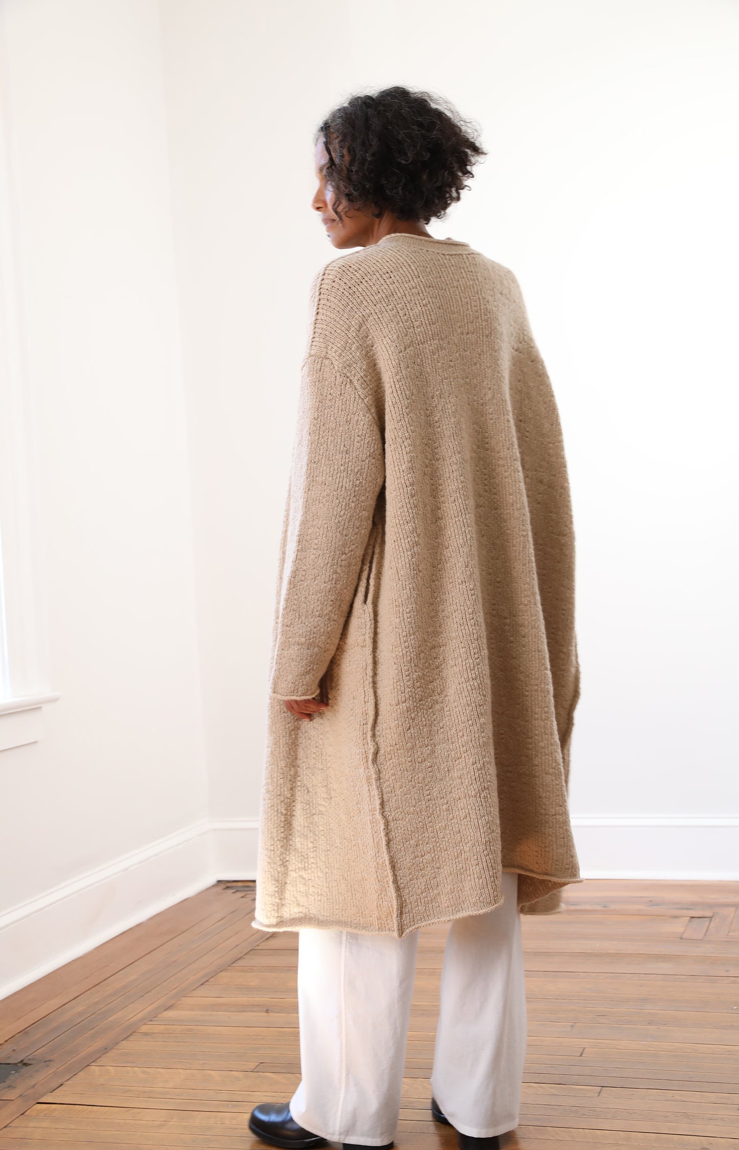 Albino Camel Long Cardigan