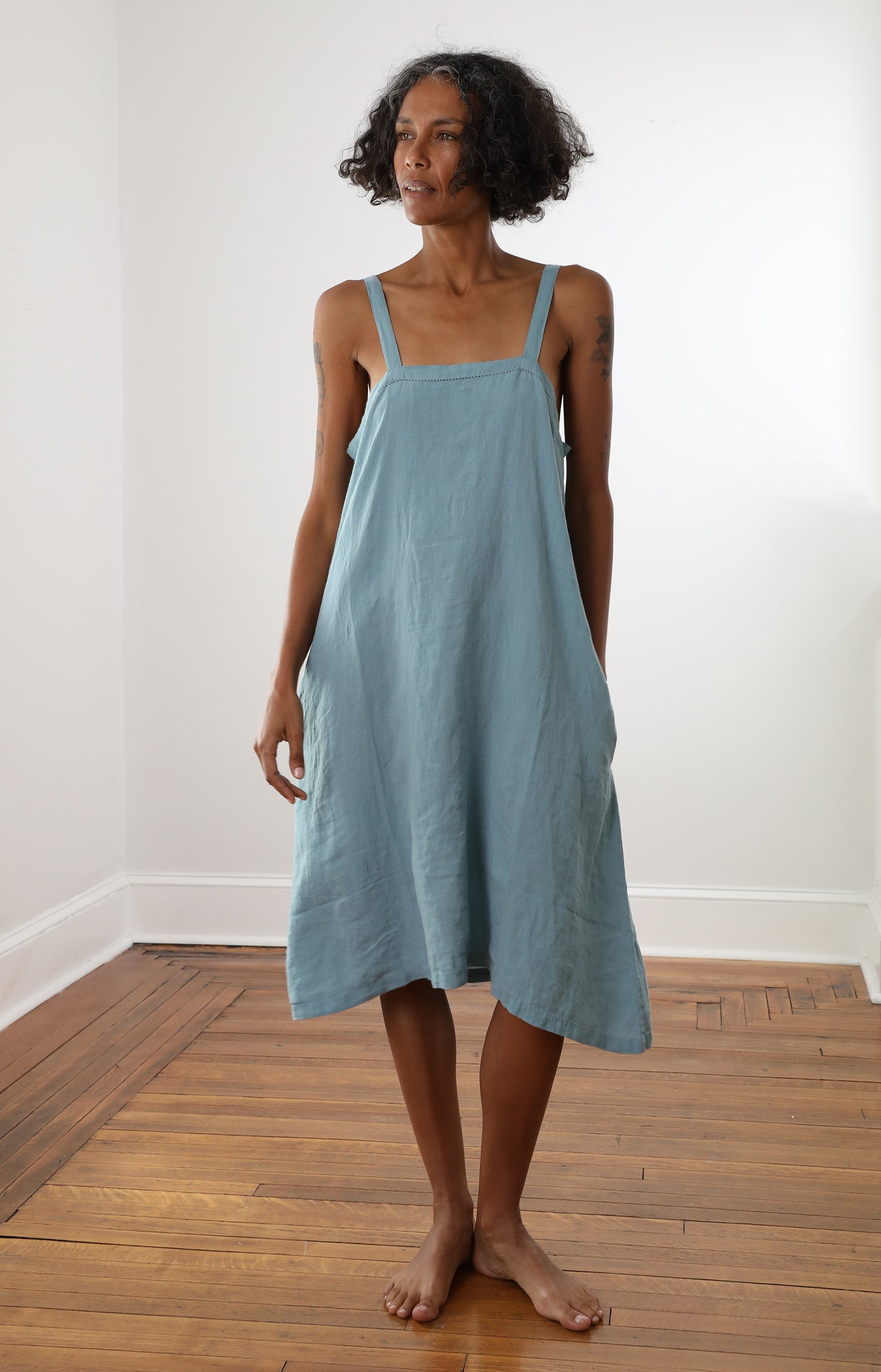 Arctic Linen A-Line Slip Dress