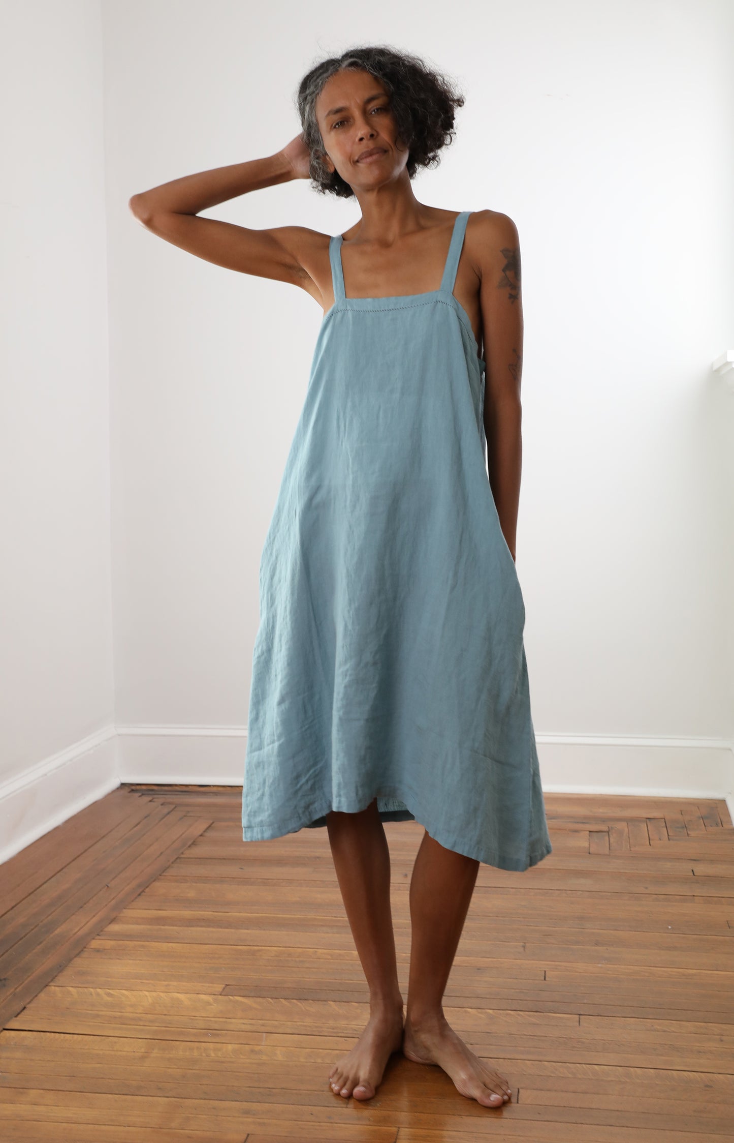 Arctic Linen A-Line Slip Dress