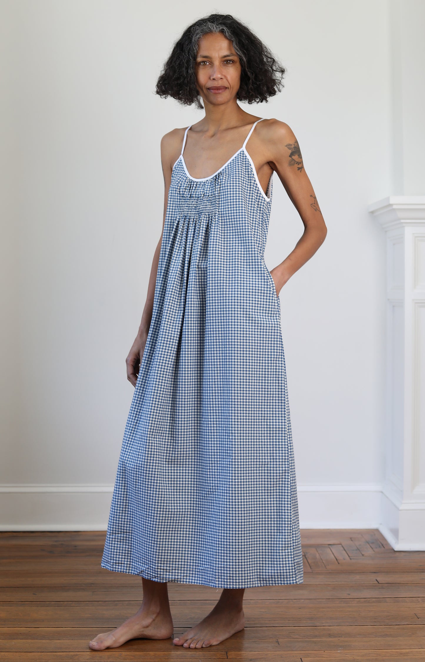 Fenella Sleeveless Gown with Shirring