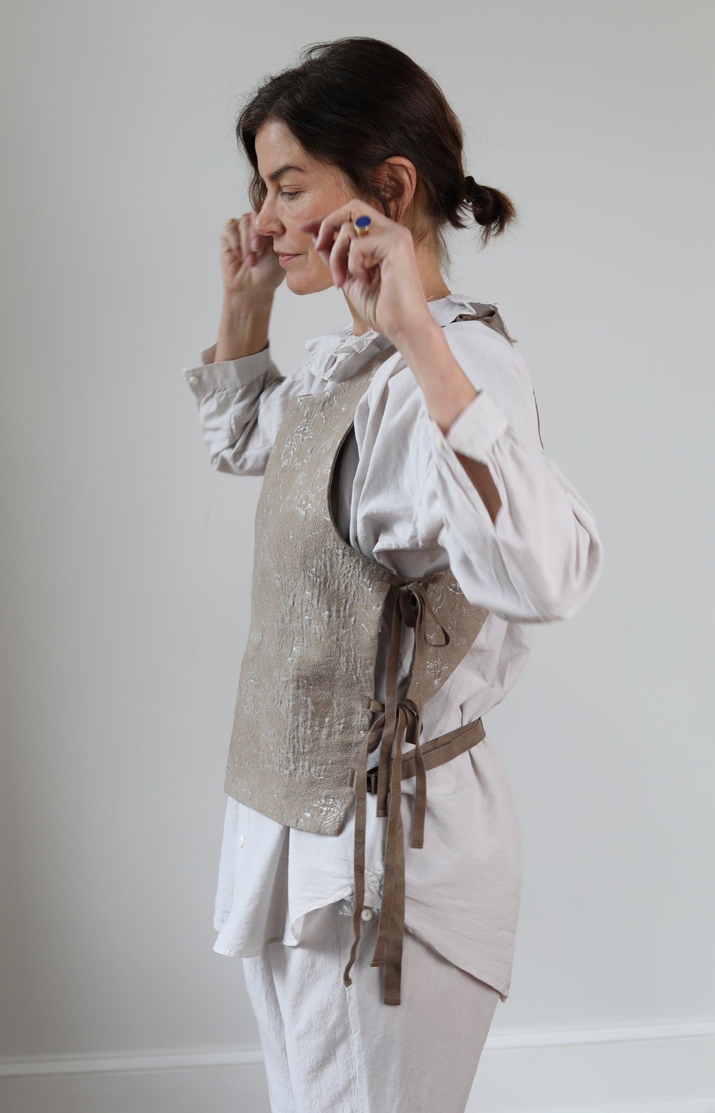 Khaki Beige Apron Vest