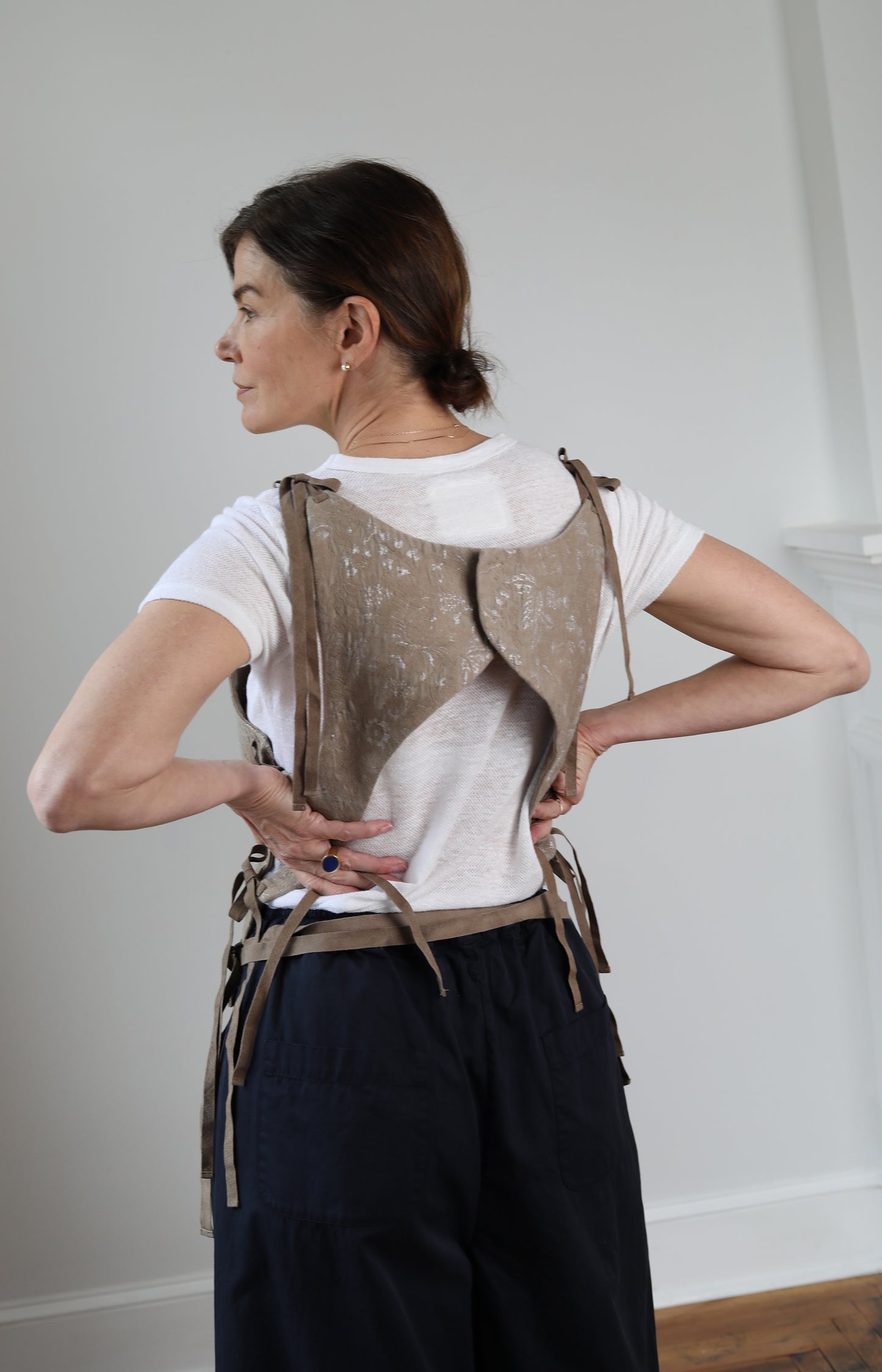 Khaki Beige Apron Vest