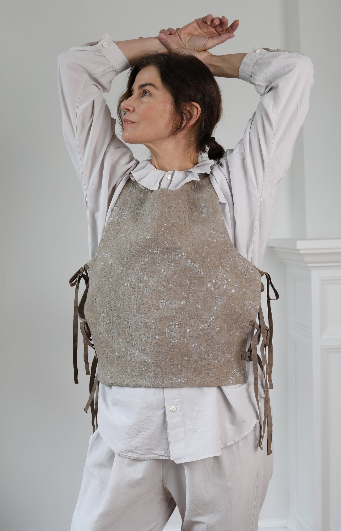 Khaki Beige Apron Vest