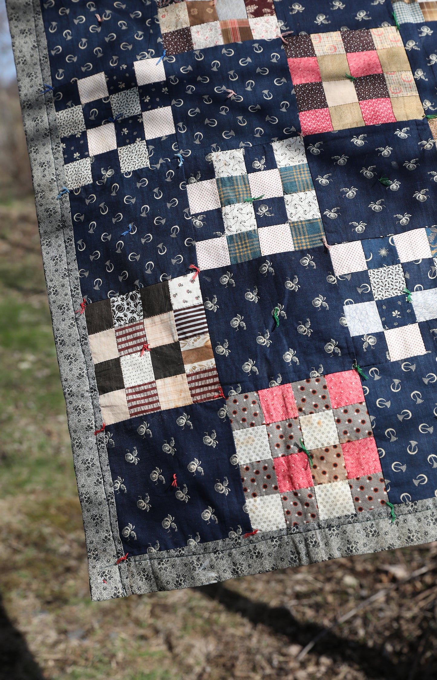 Vintage Pink & Blue Baby Quilt