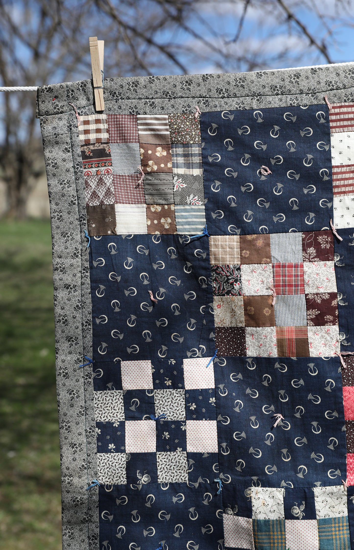 Vintage Pink & Blue Baby Quilt