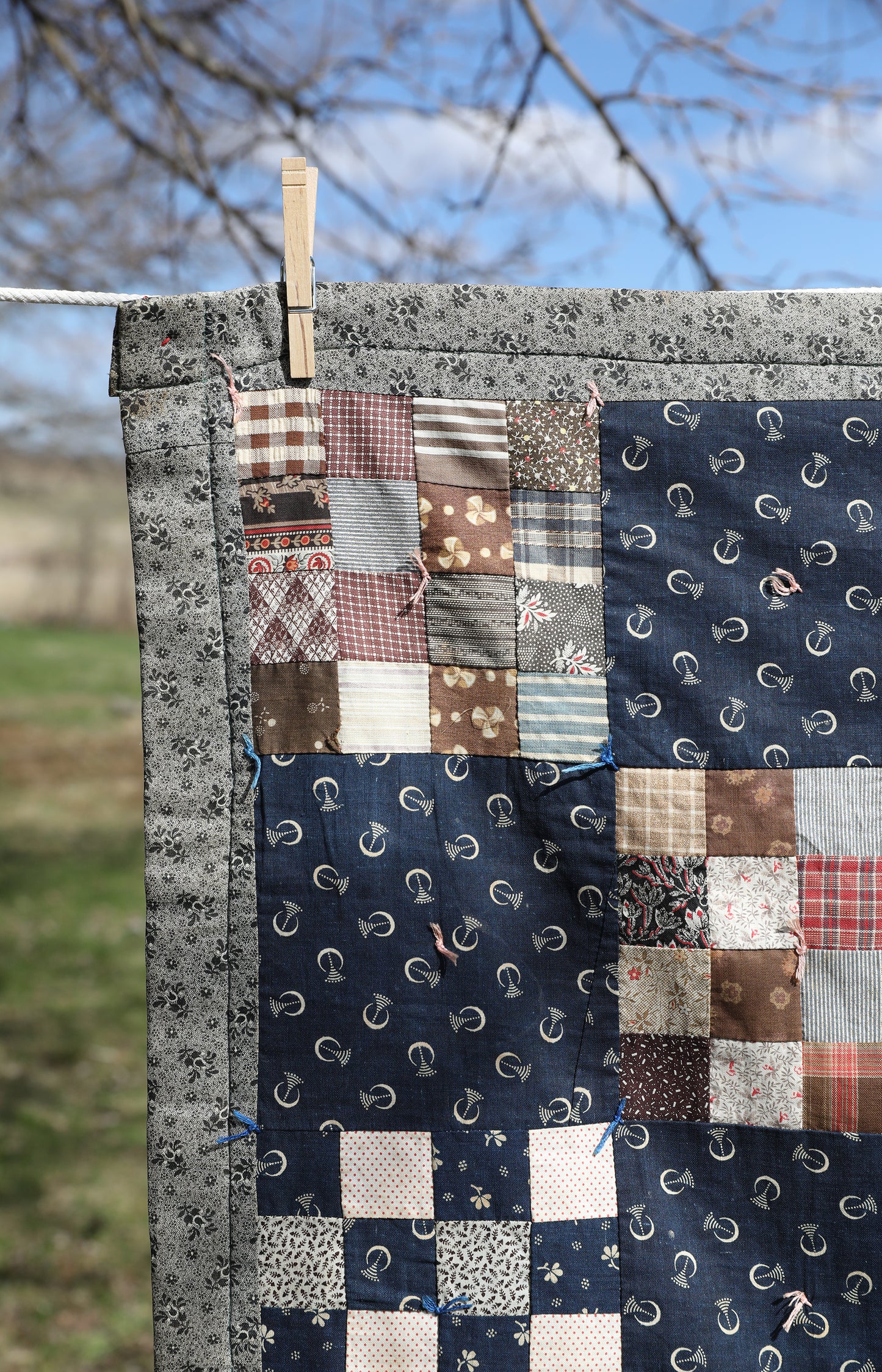 Vintage Pink & Blue Baby Quilt