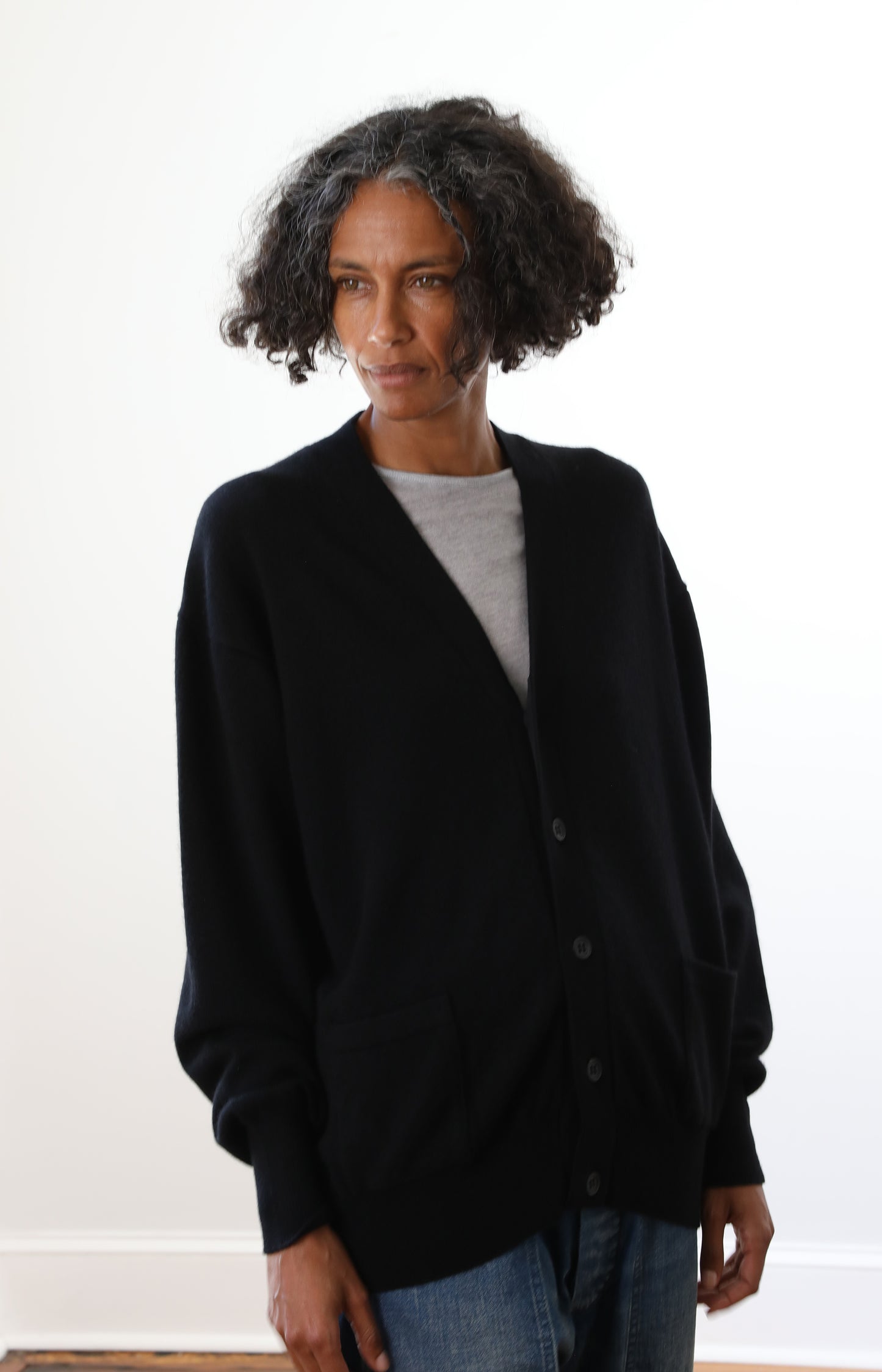 Black Cashmere Cardigan