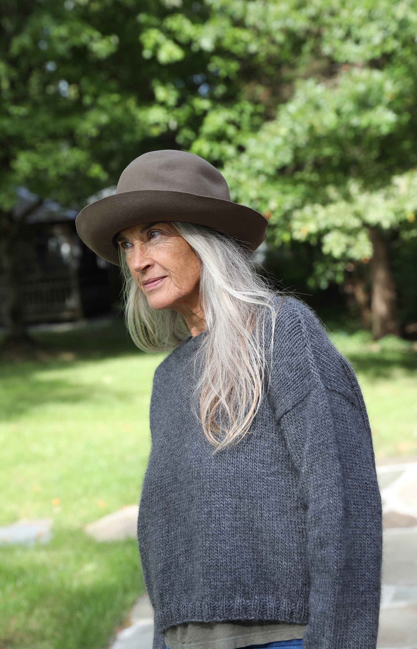 Taupe Wide Brim Hat