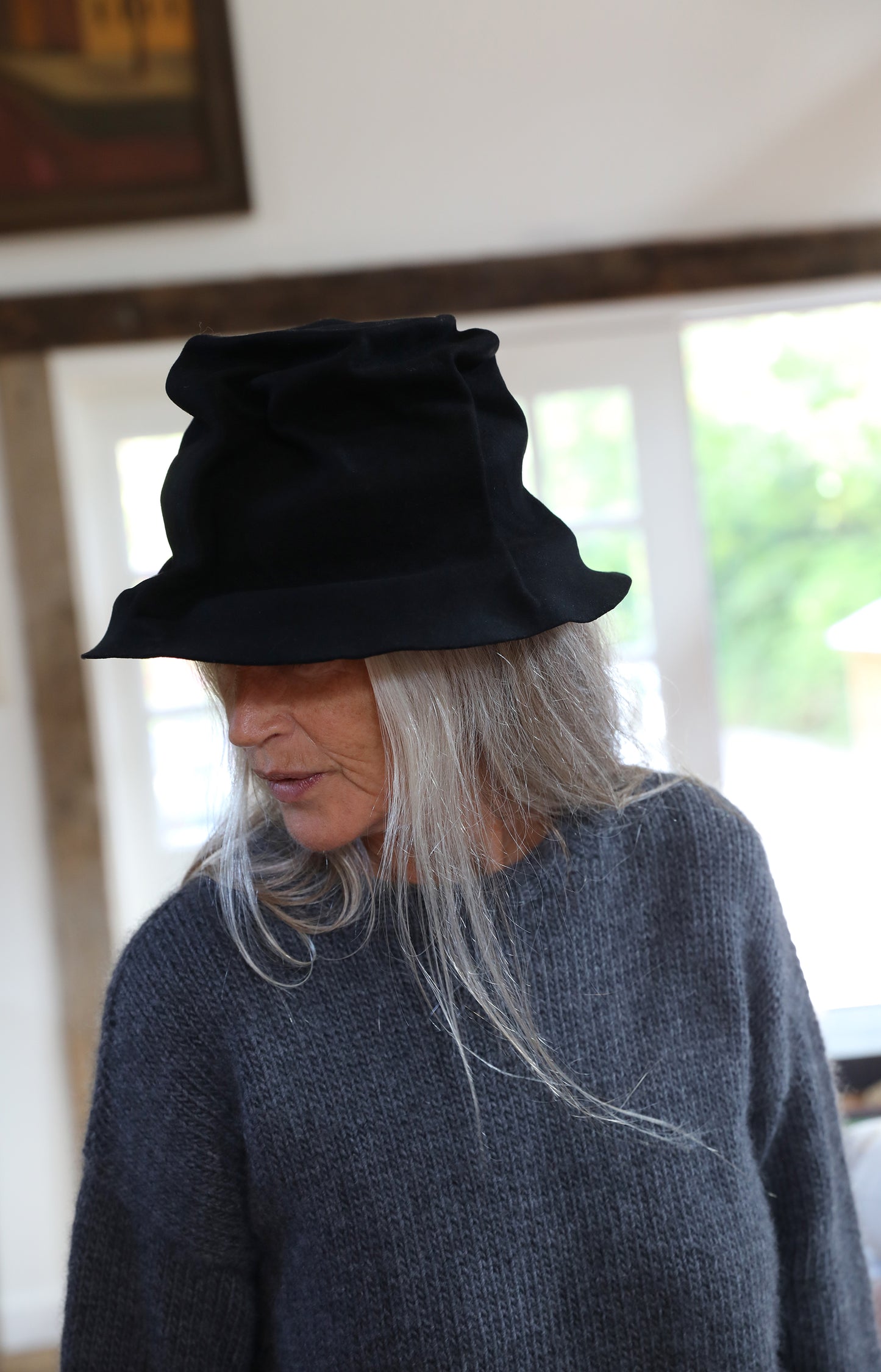 Black Moldable Hat