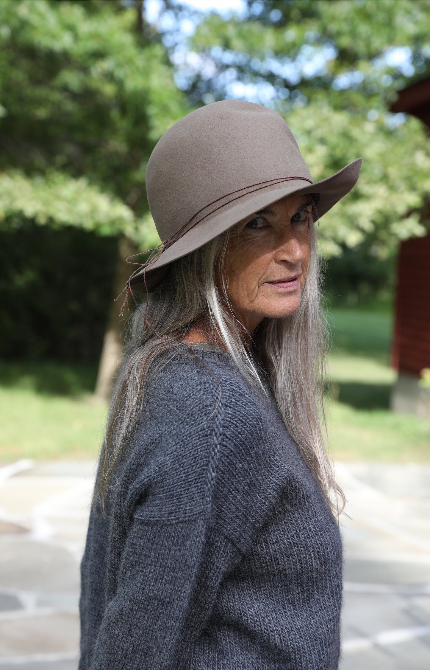 Taupe Wide Brim Hat