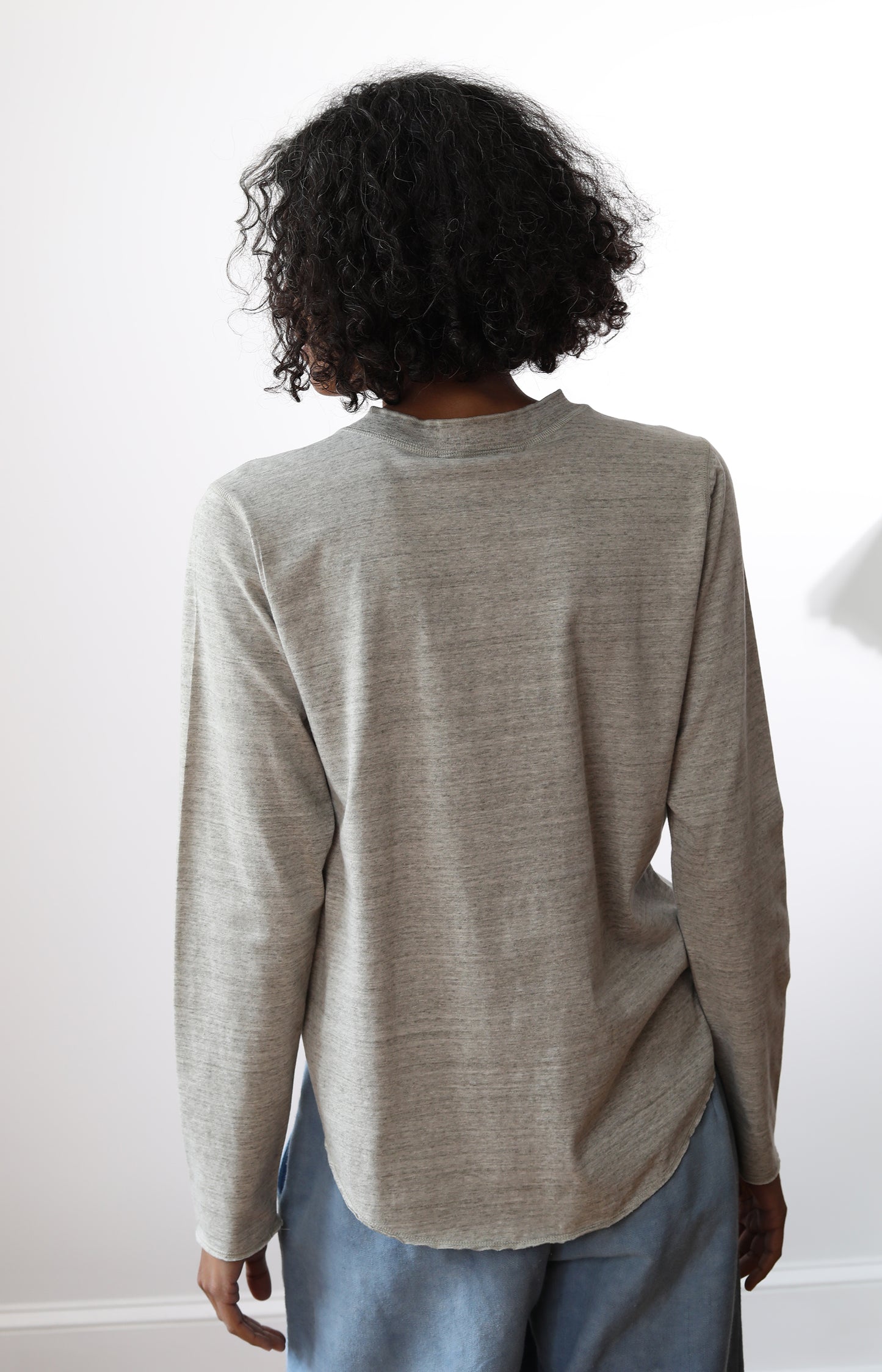 Grey Cotton Henley