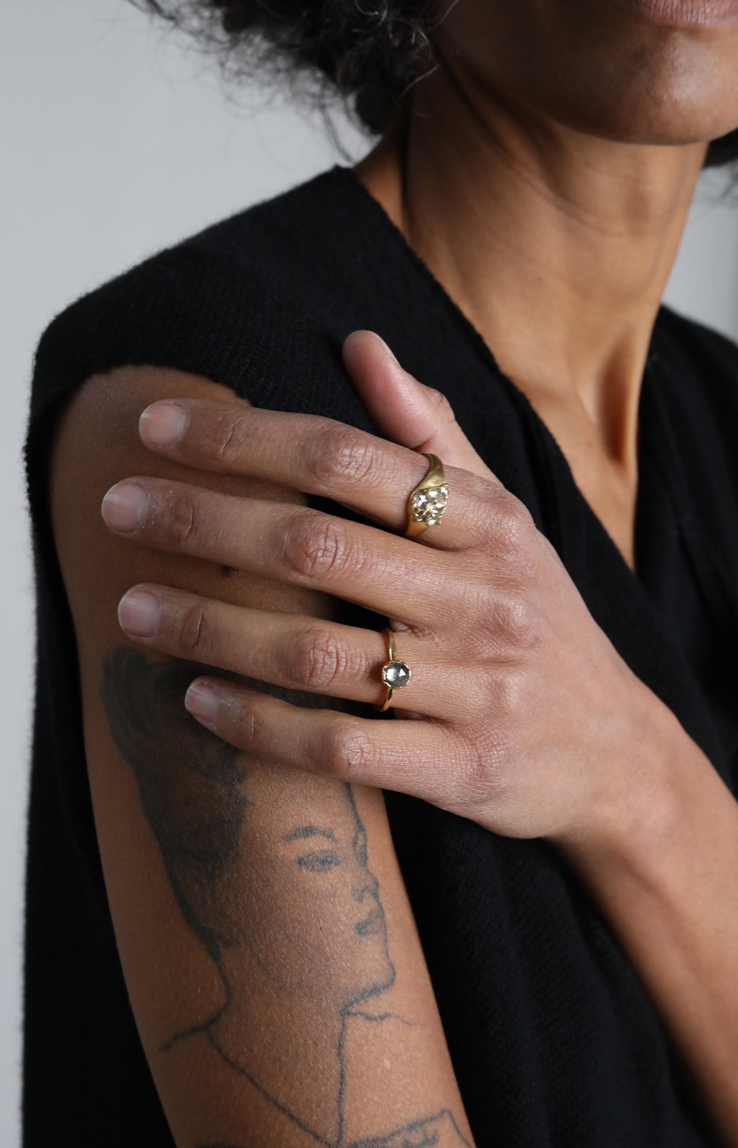 Salt & Pepper Diamond Ring
