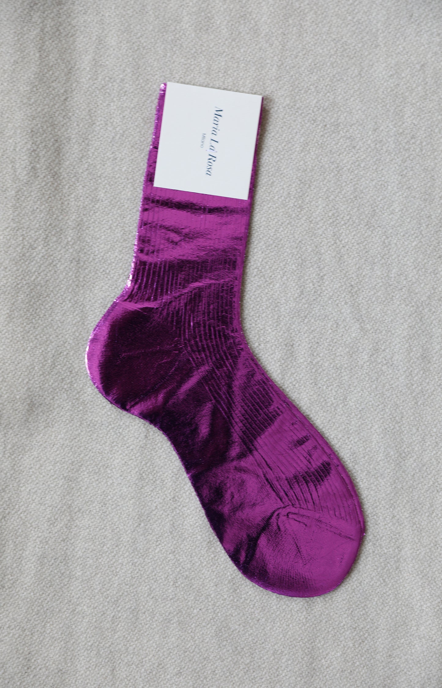 Fuchsia Ribbed Laminated Socks