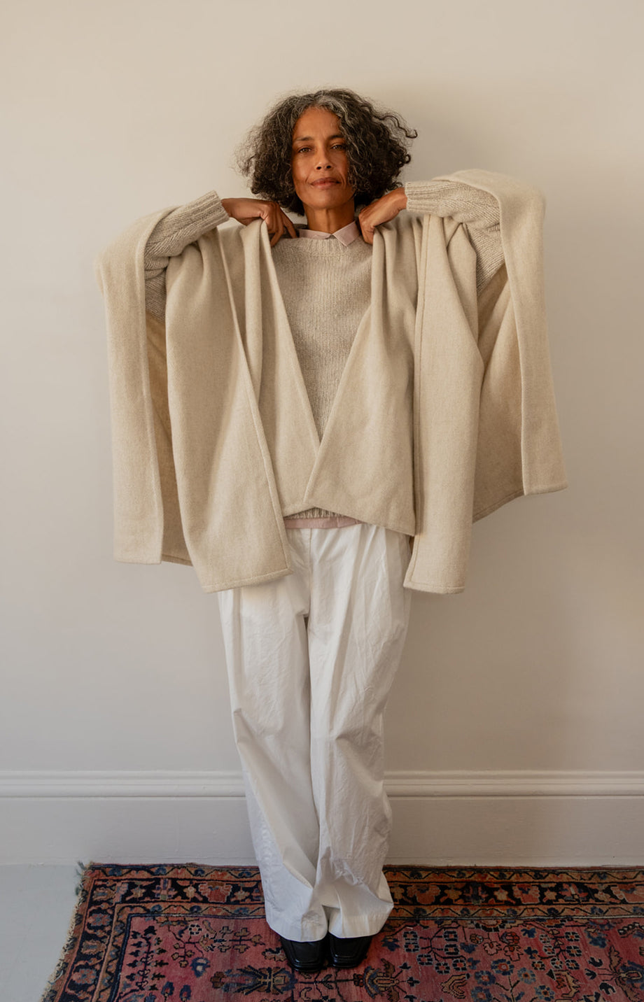Natural Yak White Seamed Cape