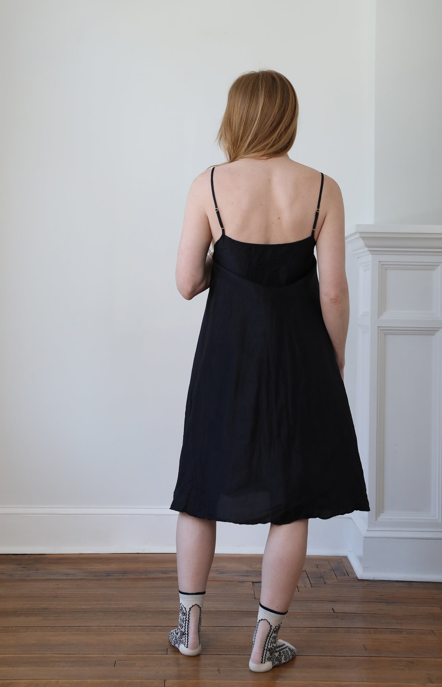 Black Silk Slip Dress