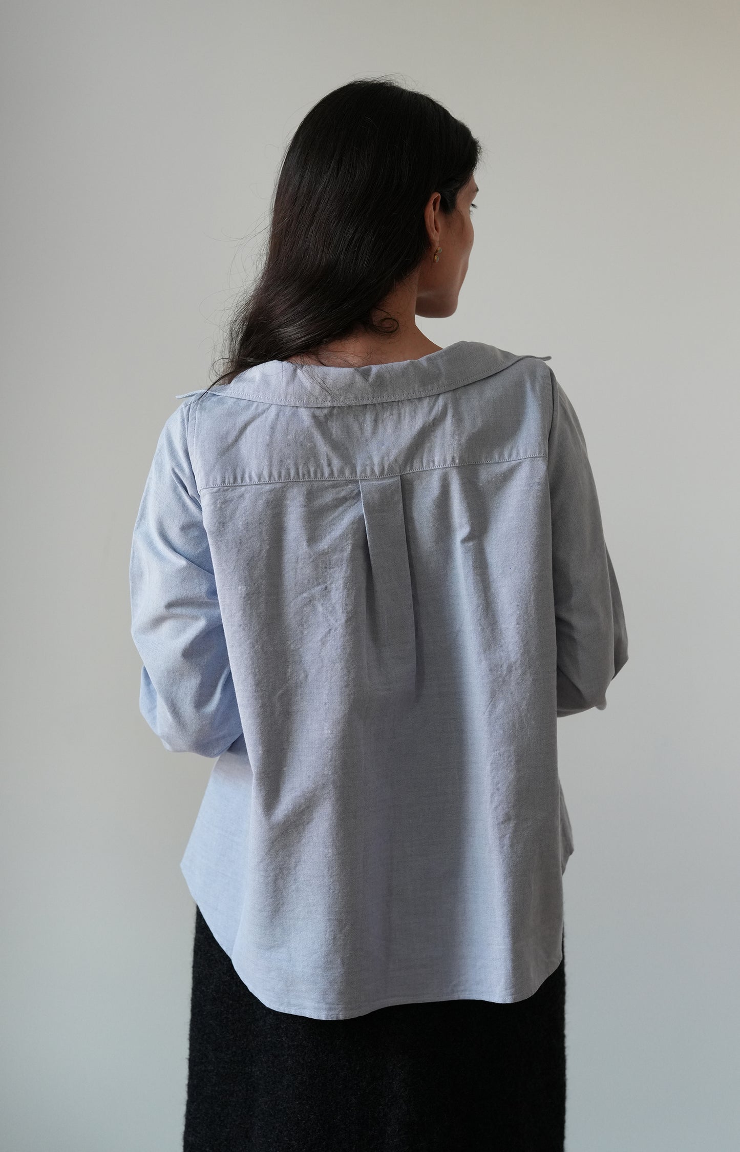 Blue Cotton Button Shirt