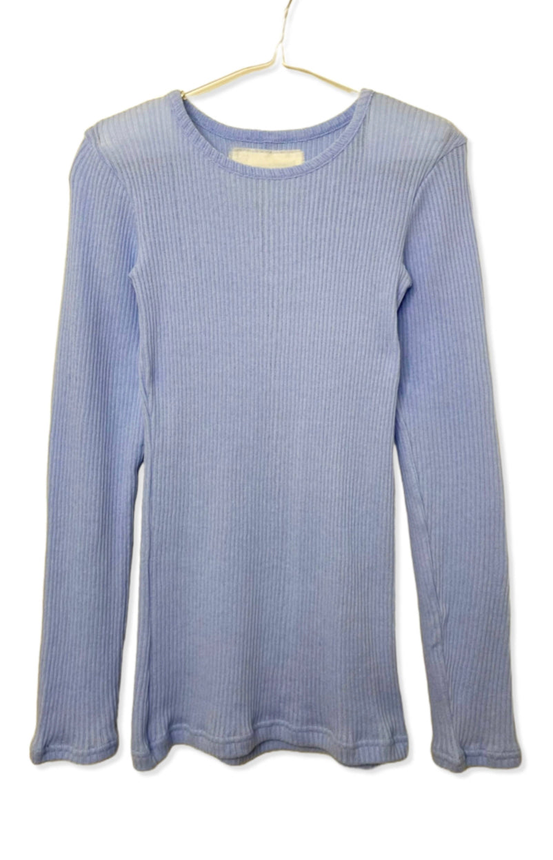 Light Blue Gauze Ribbed Tee