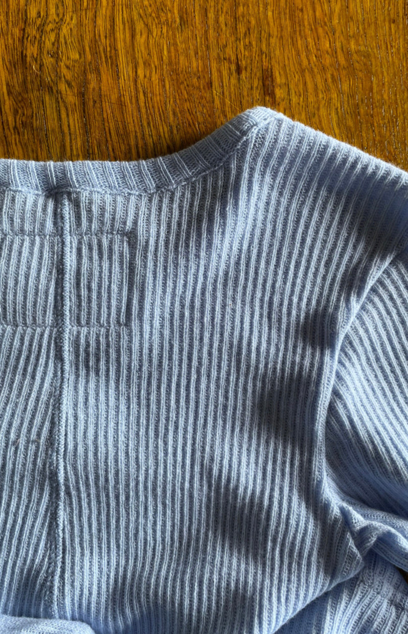 Light Blue Gauze Ribbed Tee