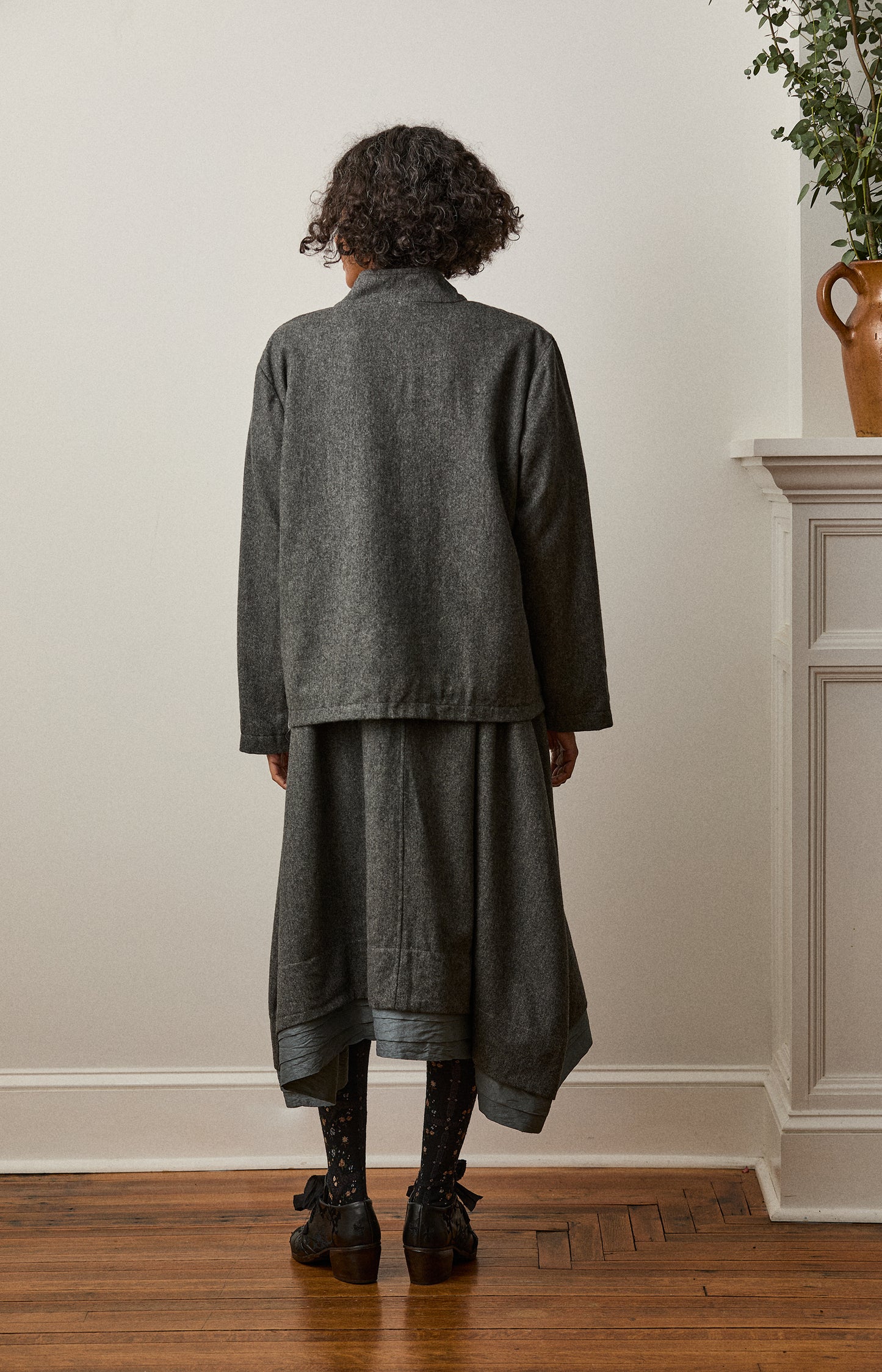 Grey Wool Flannel Work Jacket