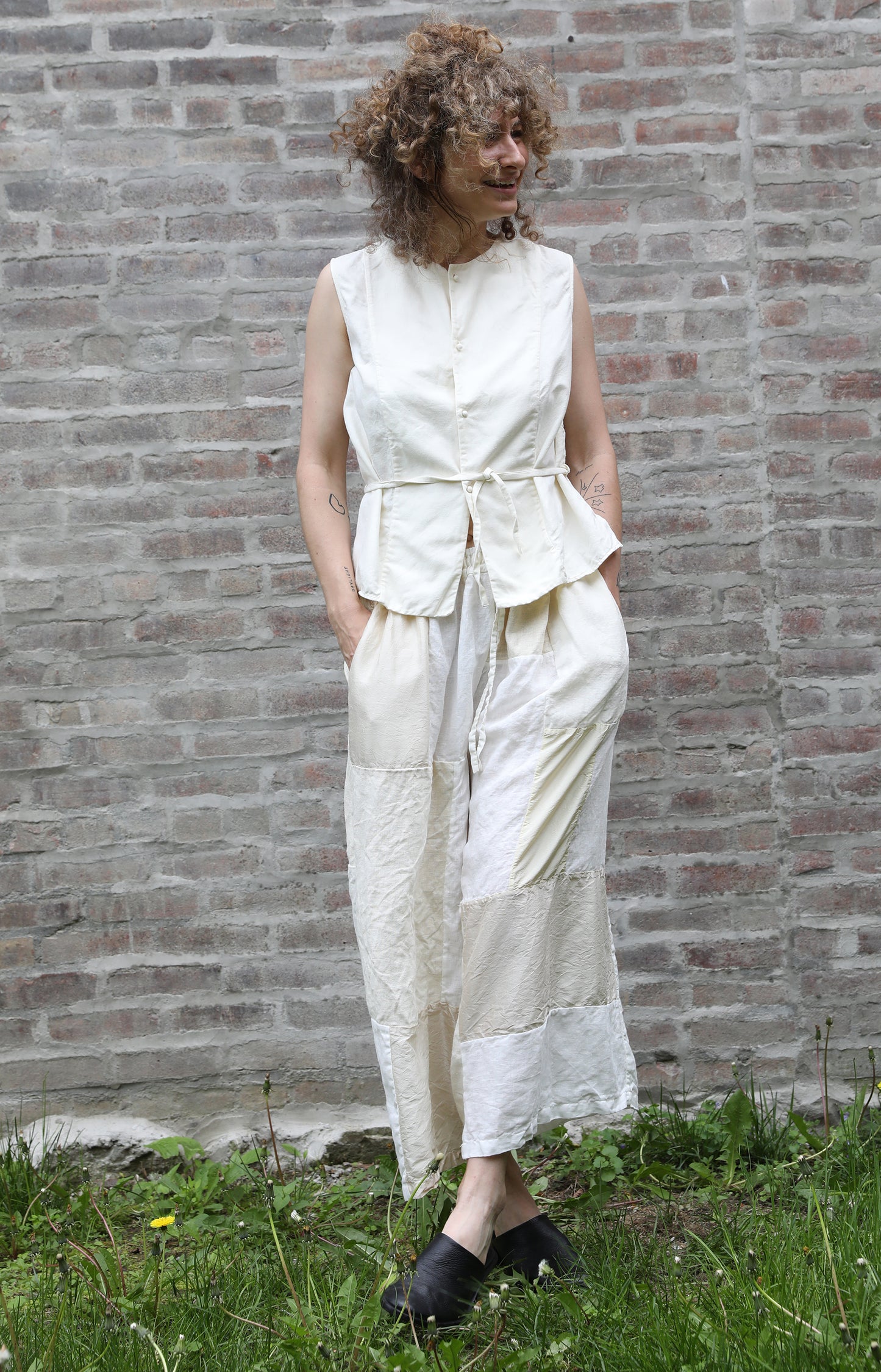 Sleeveless Top with Buttons