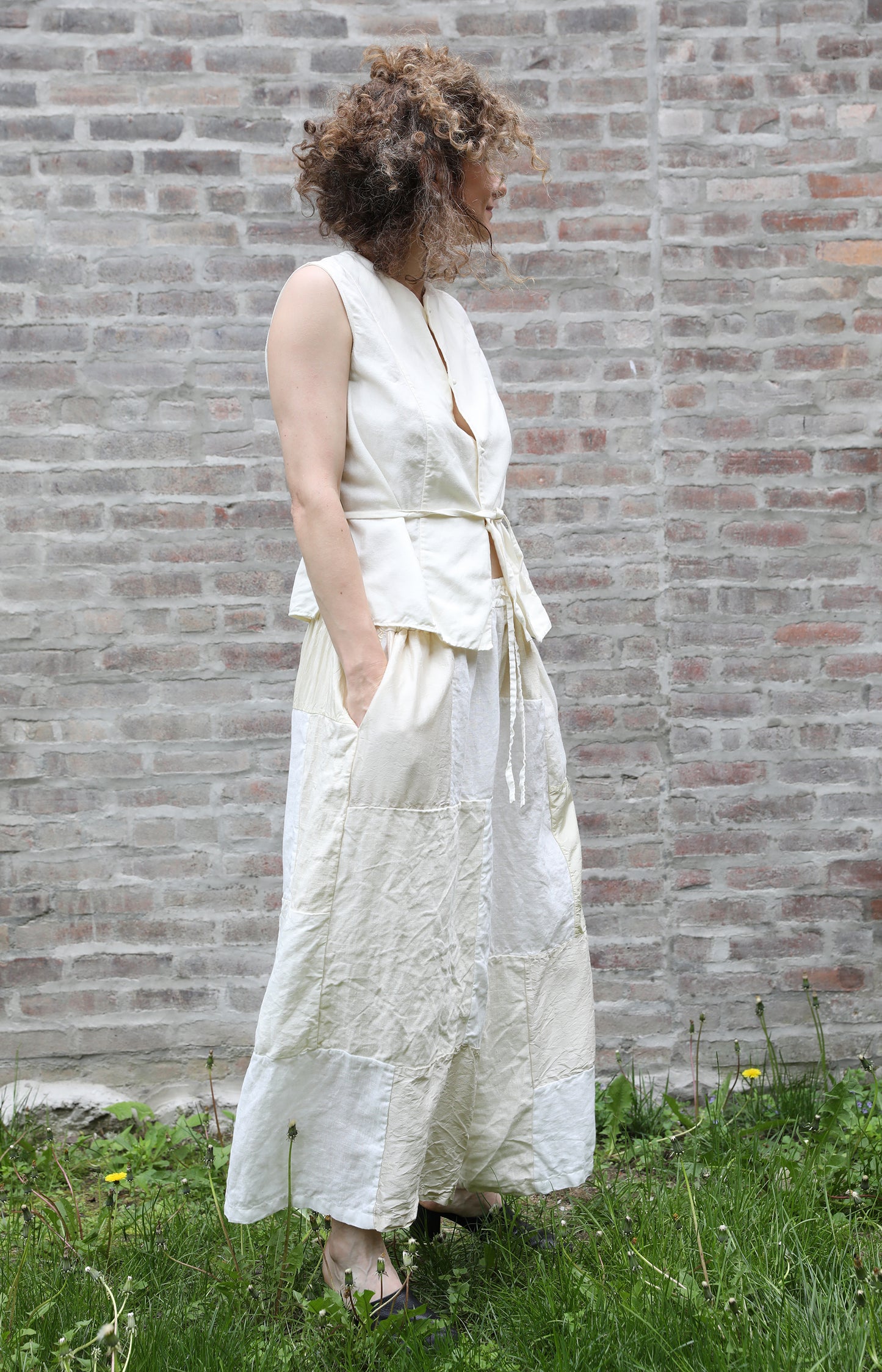 Sleeveless Top with Buttons
