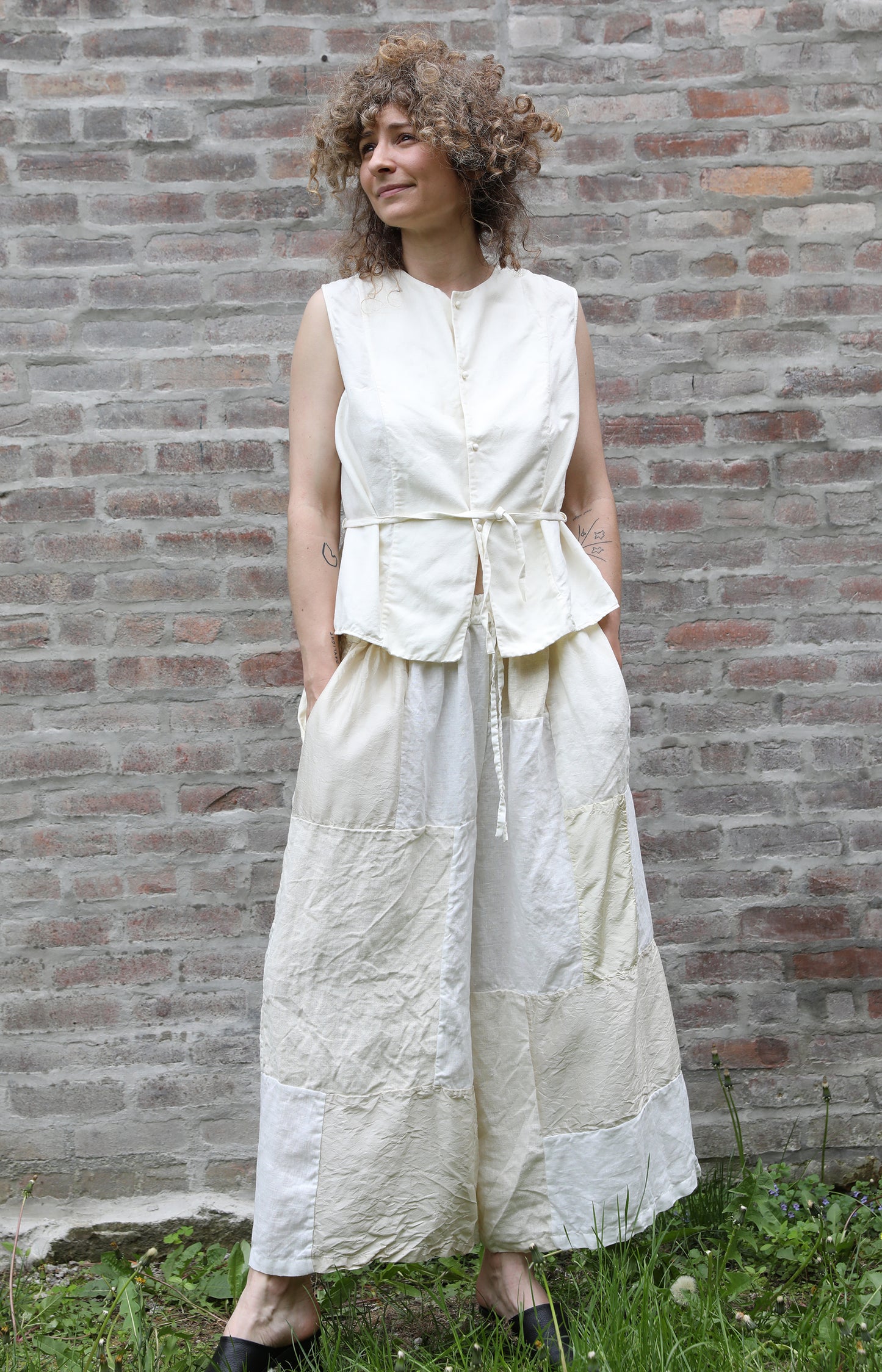 Sleeveless Top with Buttons
