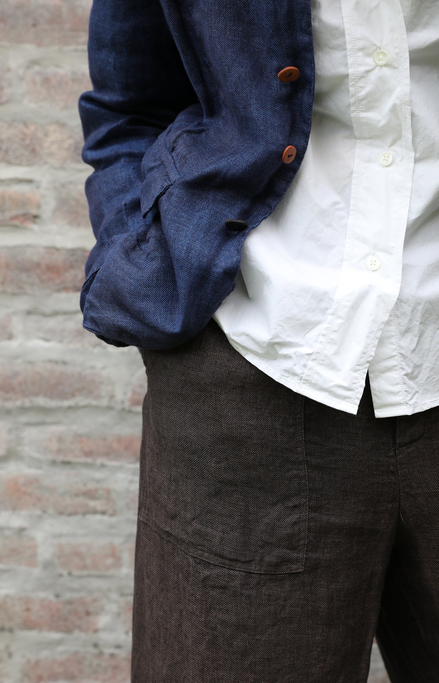 Dark Brown Linen Trousers
