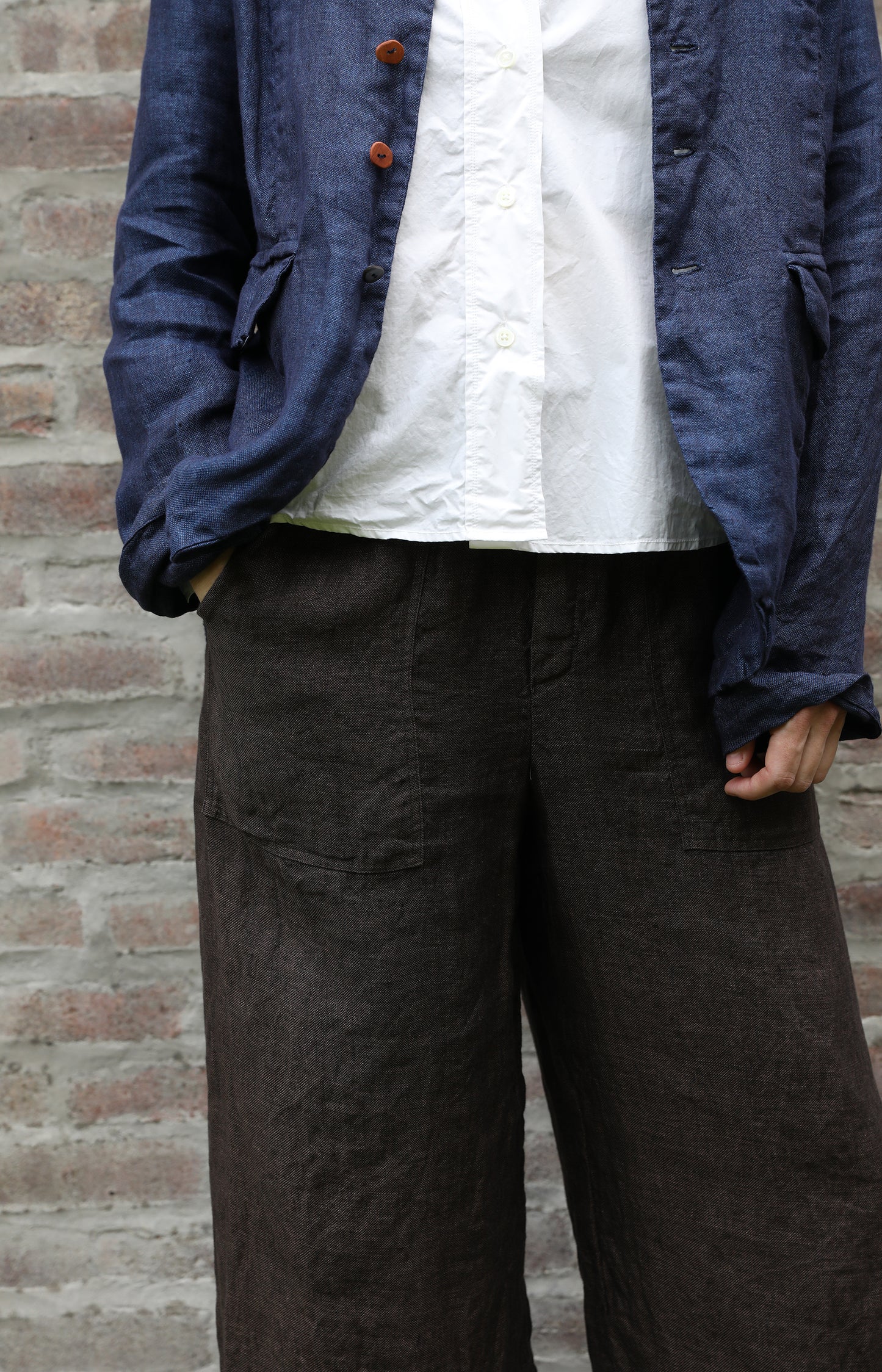 Dark Brown Linen Trousers