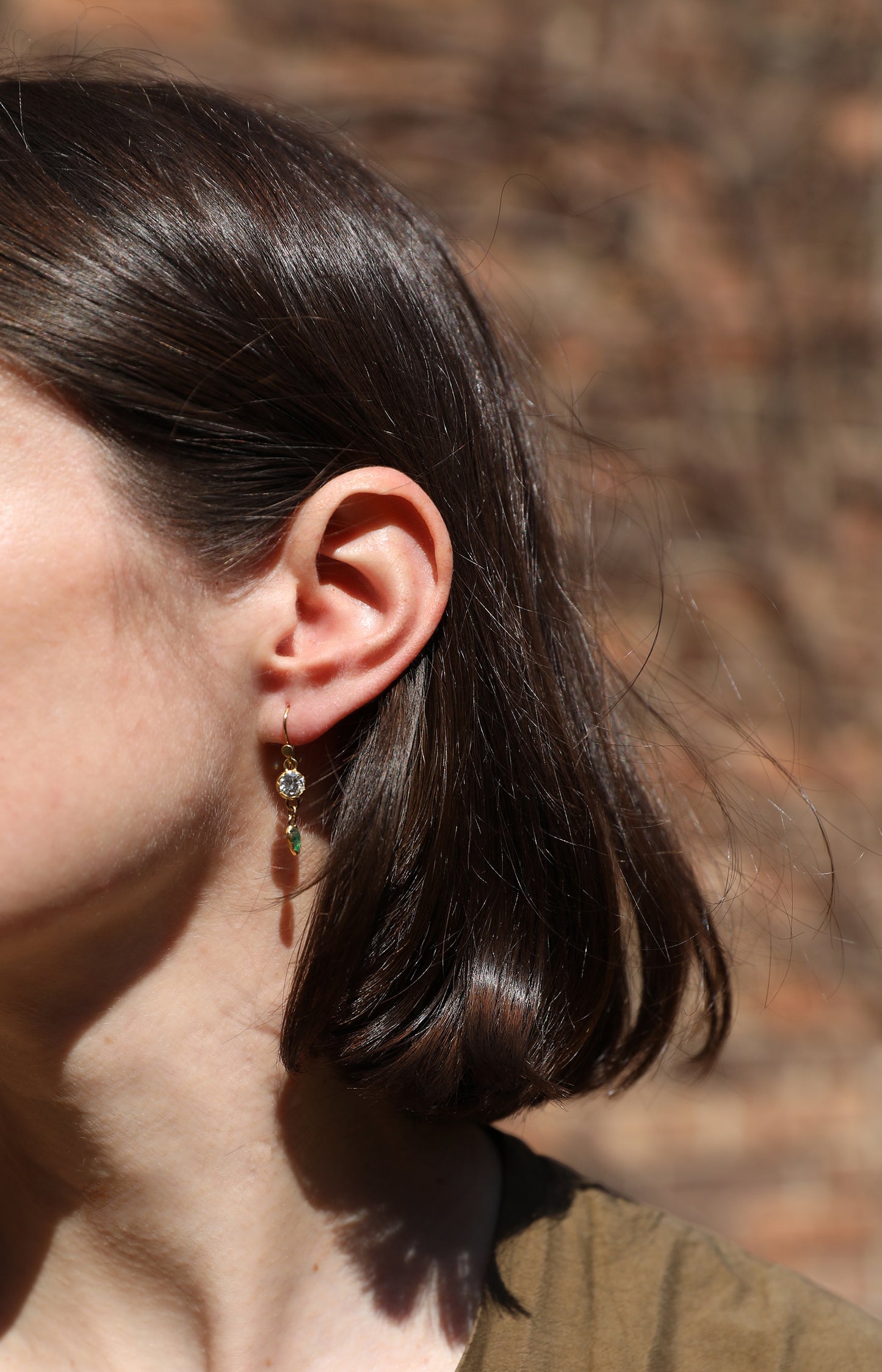 Diamond Emerald Drop Earrings