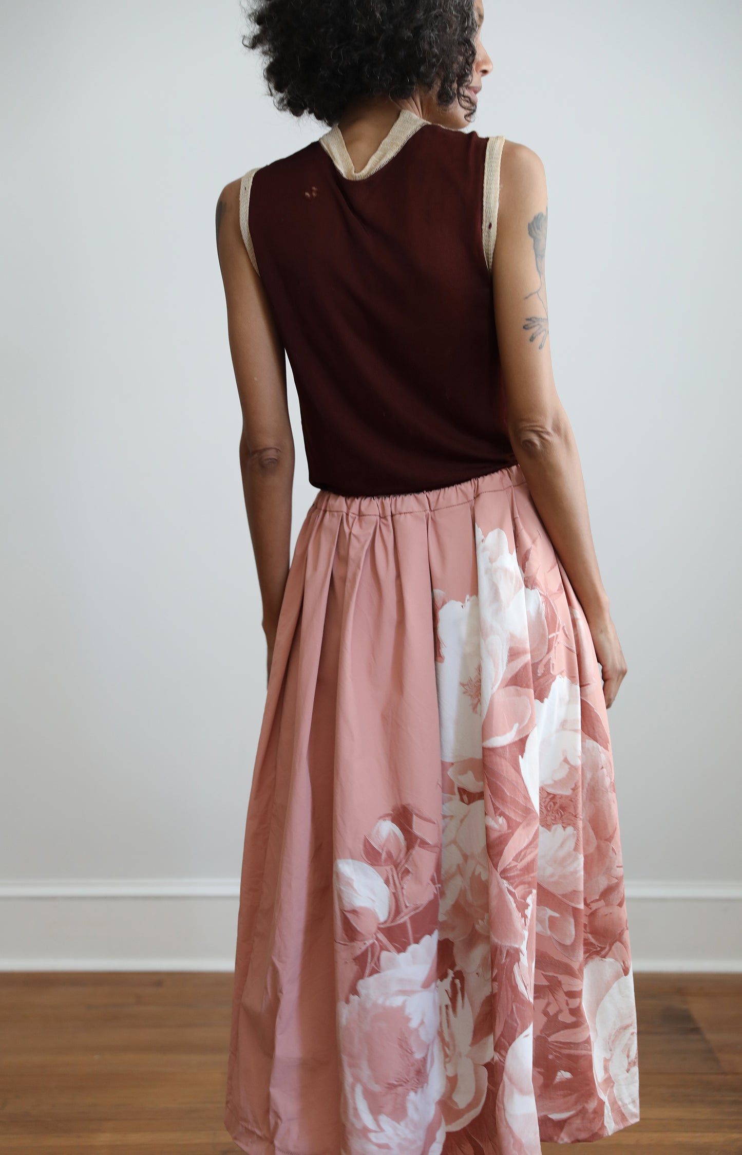 Pink Handprinted Skirt