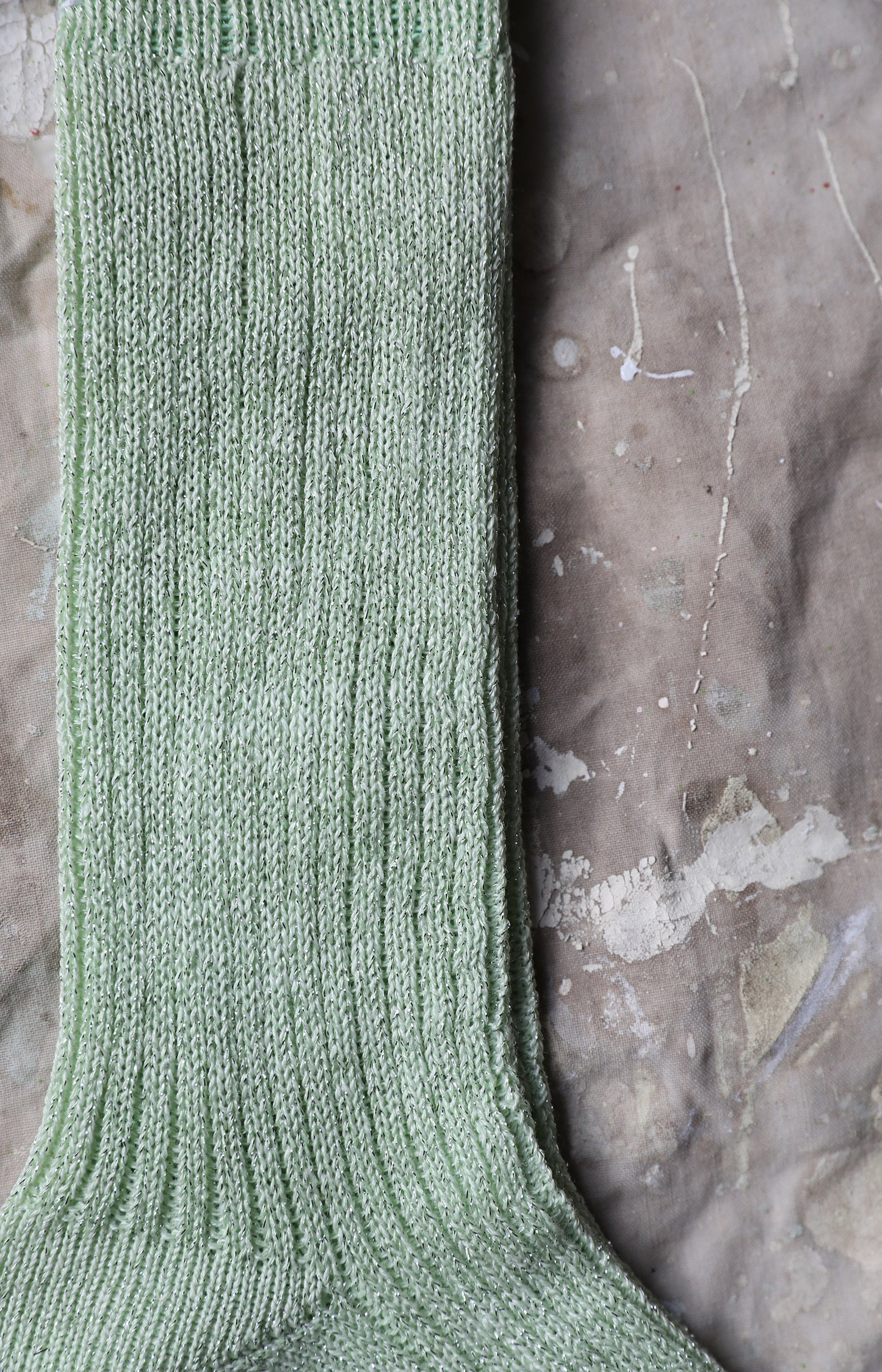 Mint Linen Lame Socks
