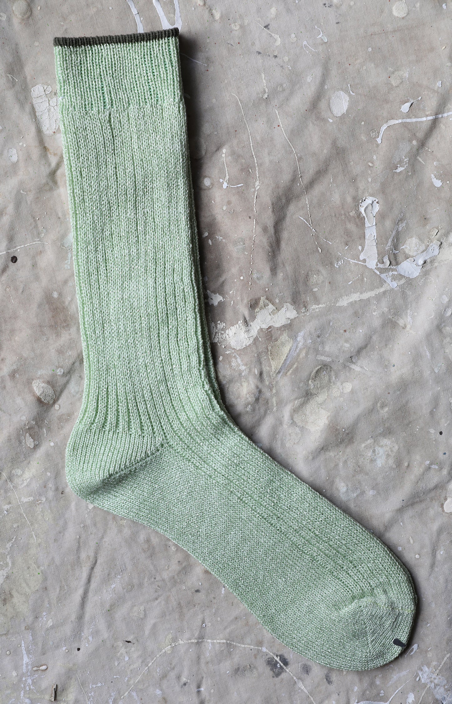 Mint Linen Lame Socks