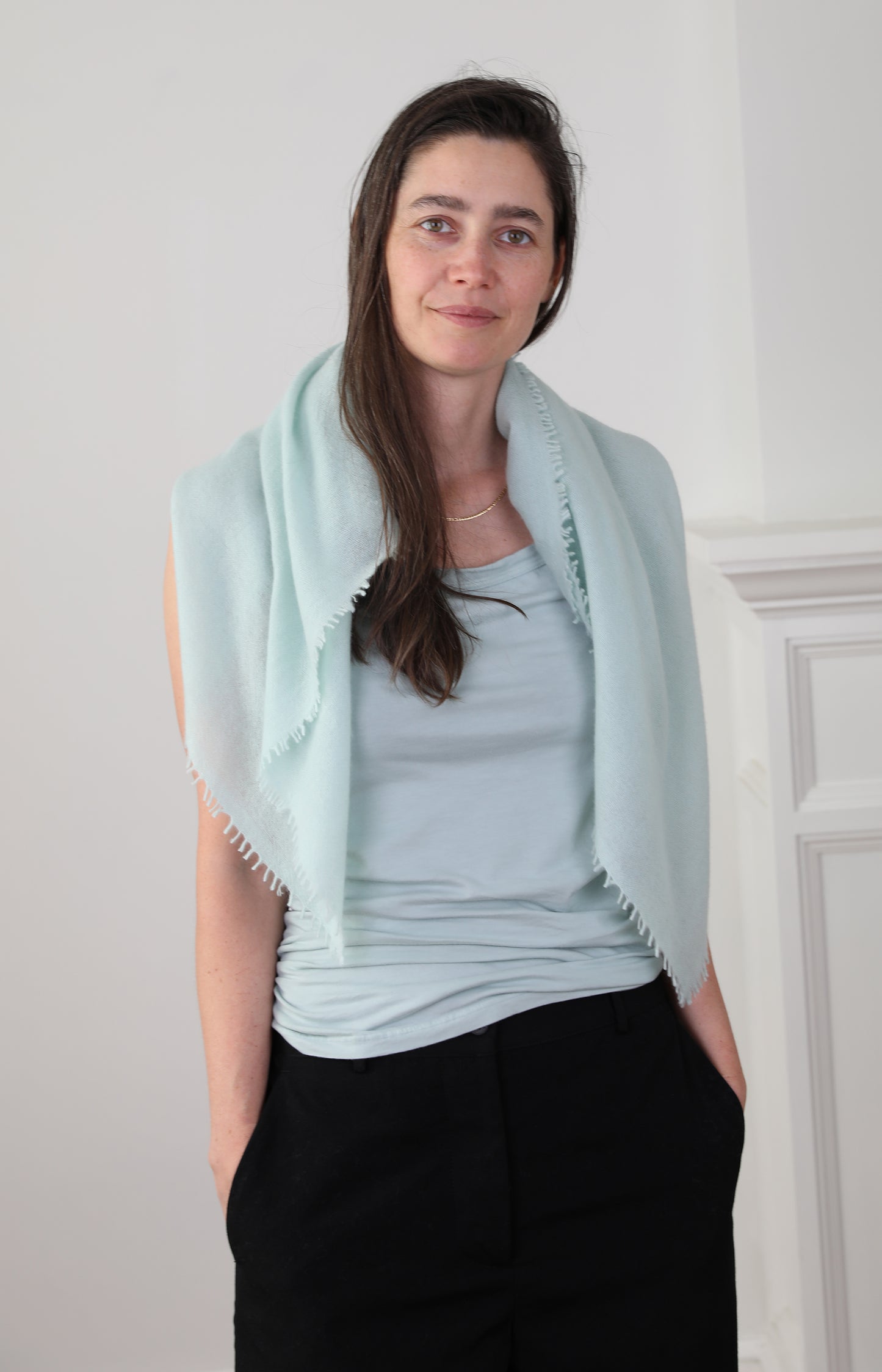 Pale Seafoam Cashmere Scarf