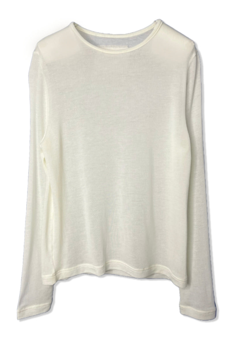 White Long Sleeve Jersey Tee
