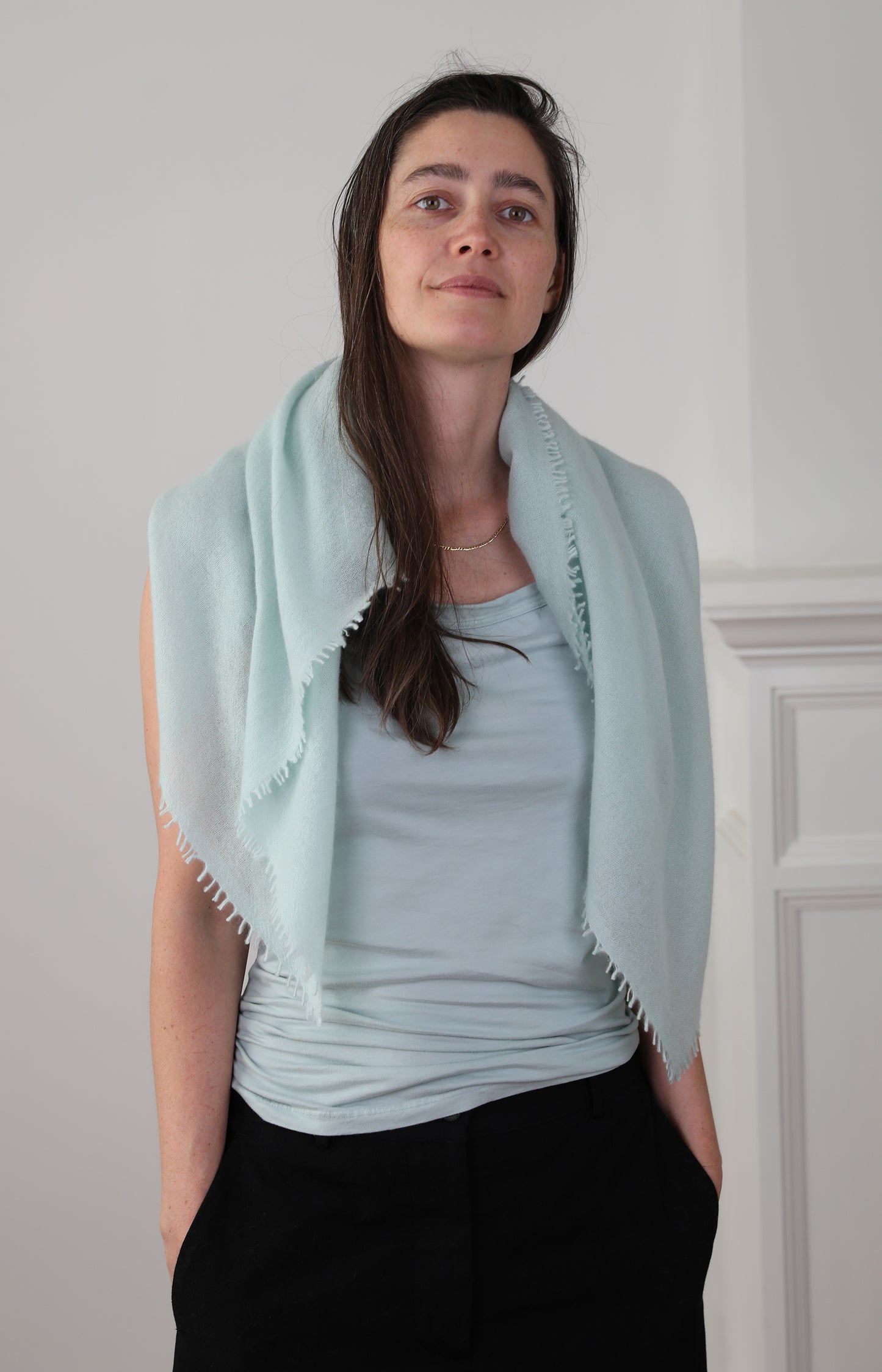 Pale Seafoam Cashmere Scarf