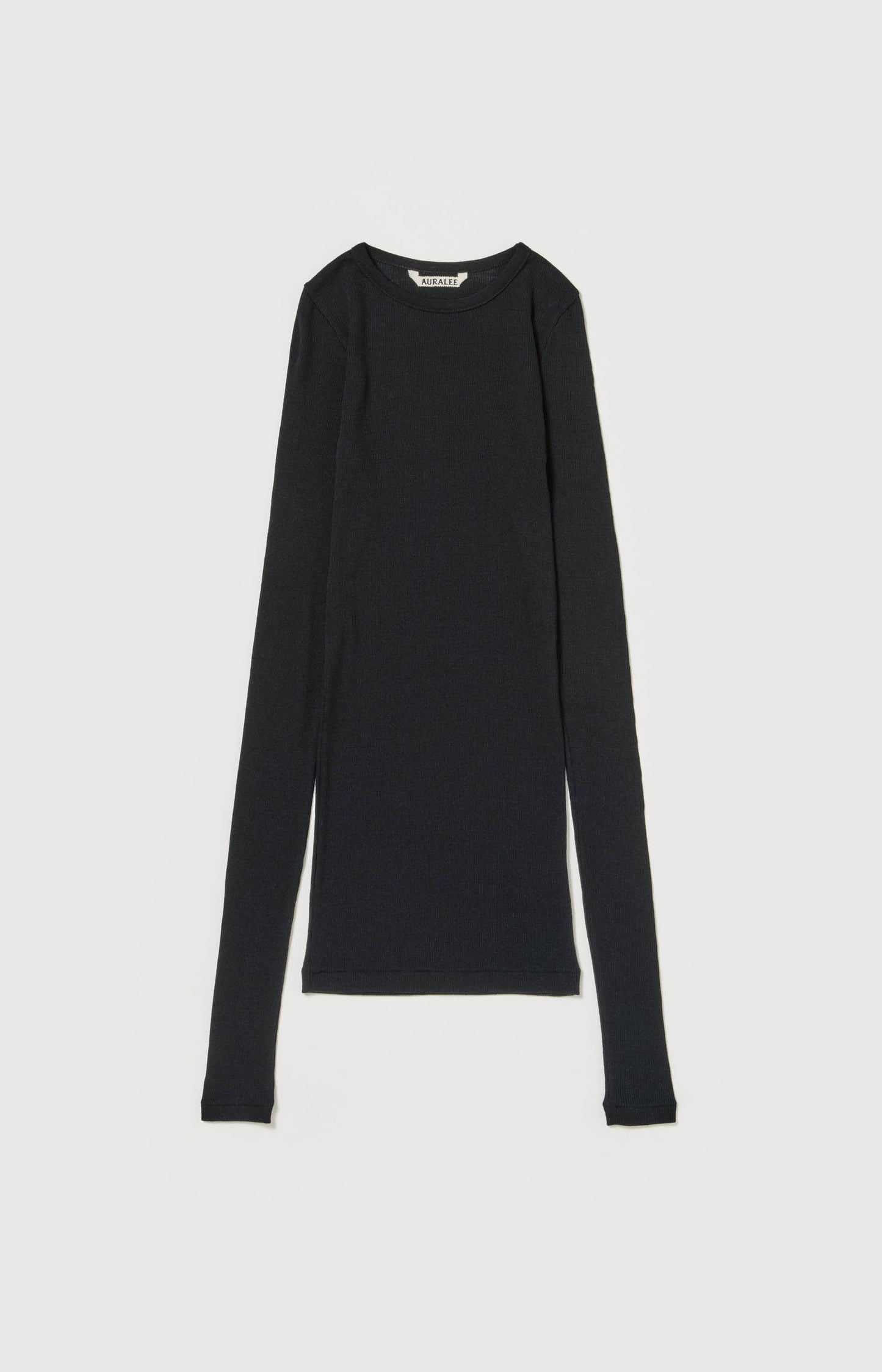 Wool Silk Soft Rib Long Sleeve Tee