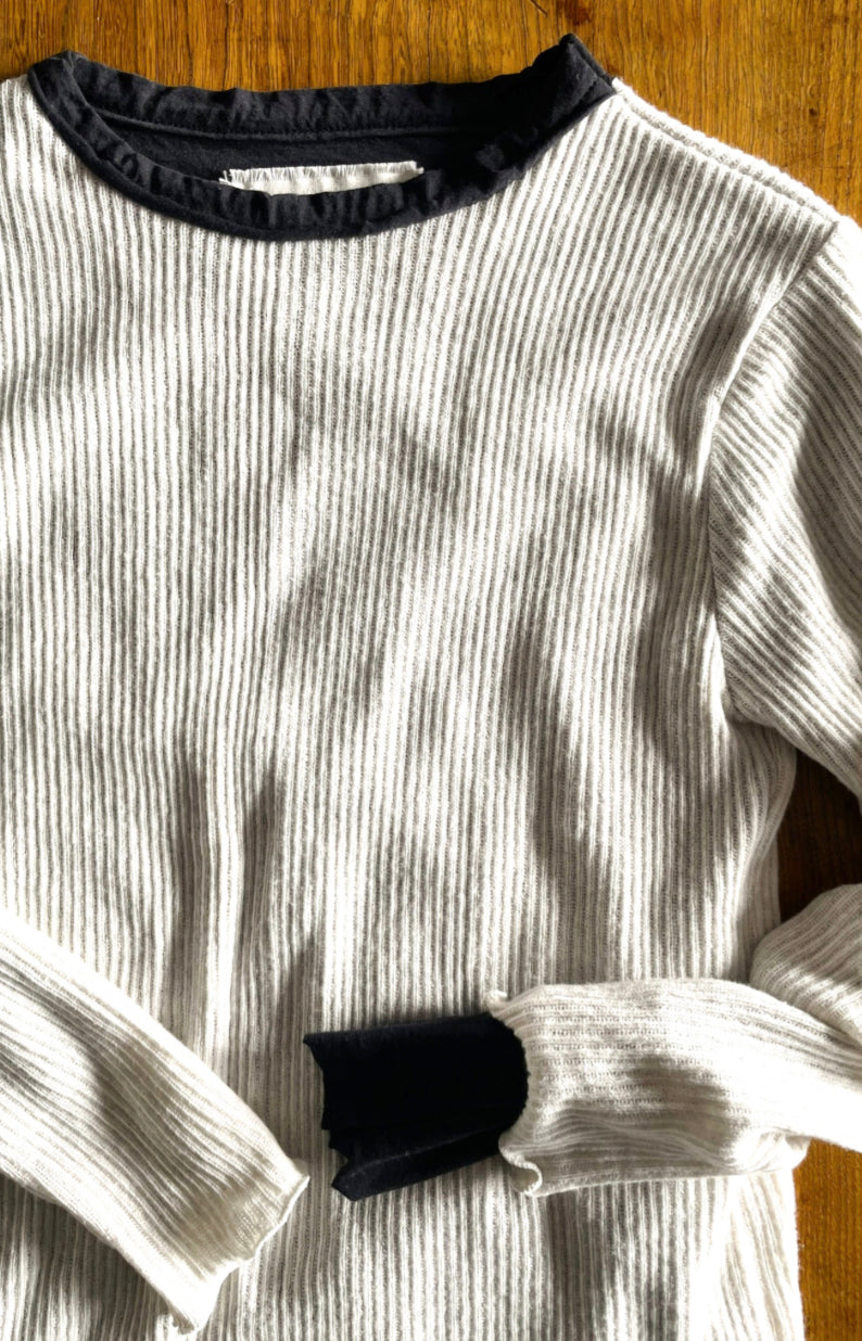 Oat Gauze Ribbed Tee
