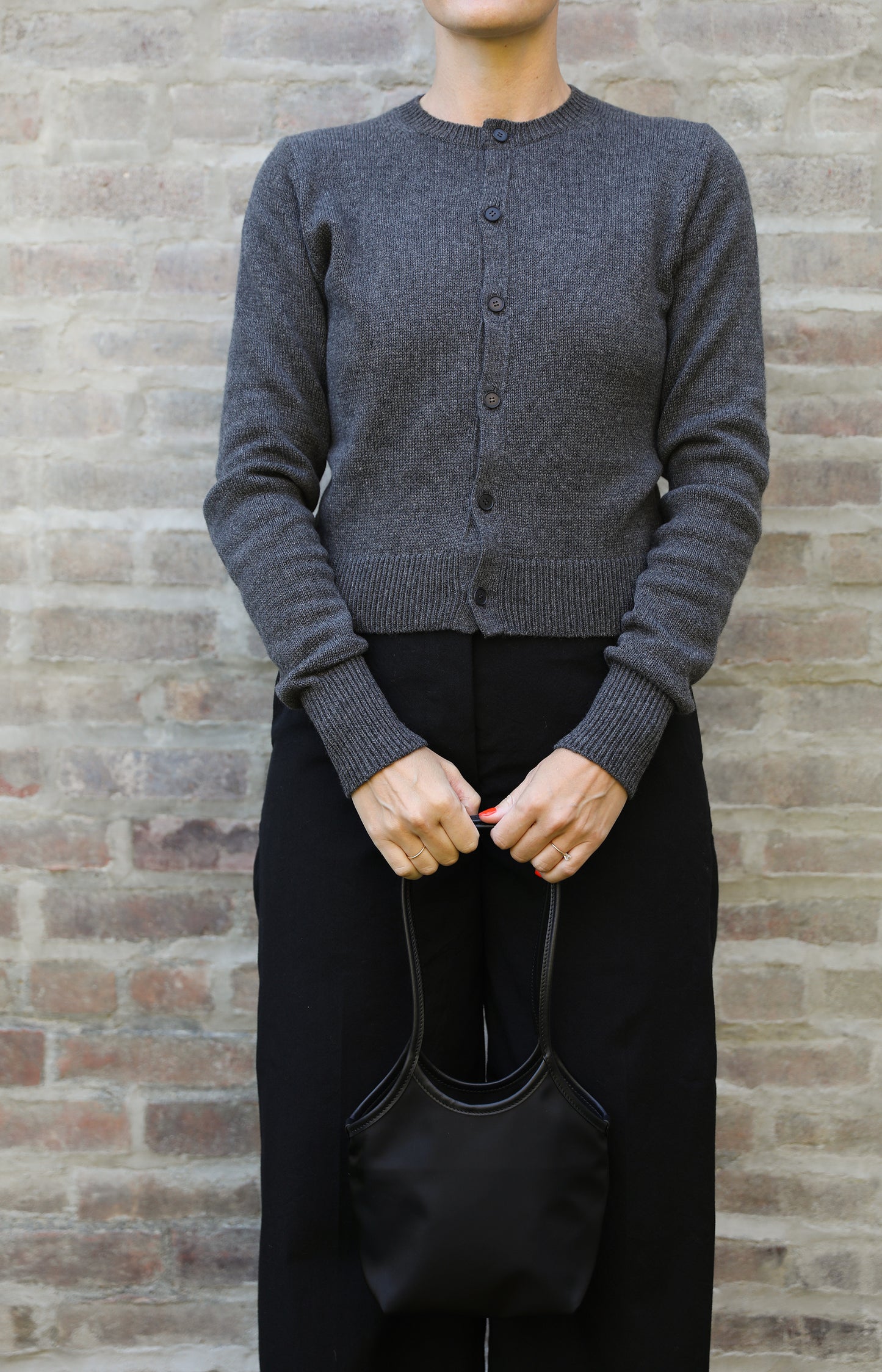 Light Cashmere Knit Crew Neck Cardigan