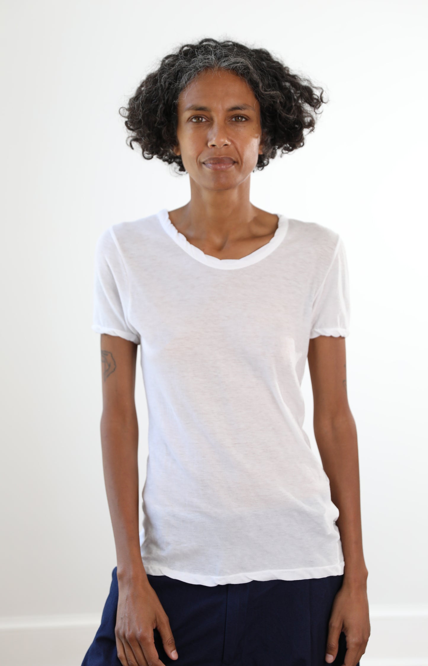 White Short Sleeve Jersey Tee