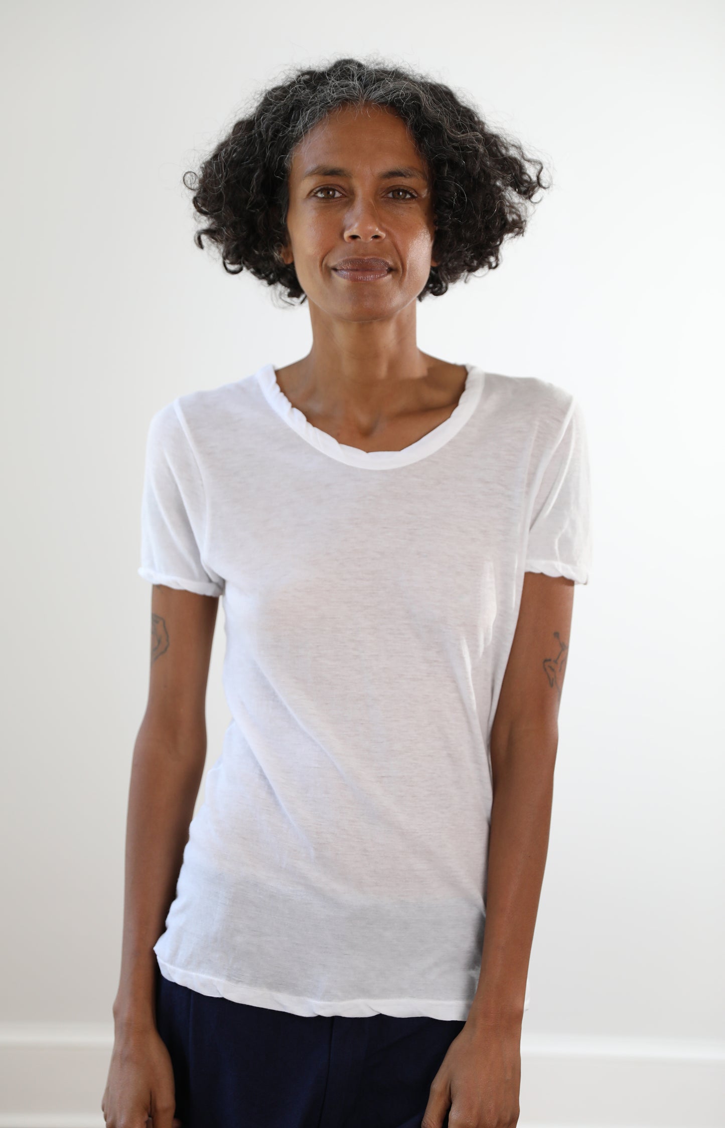 White Short Sleeve Jersey Tee