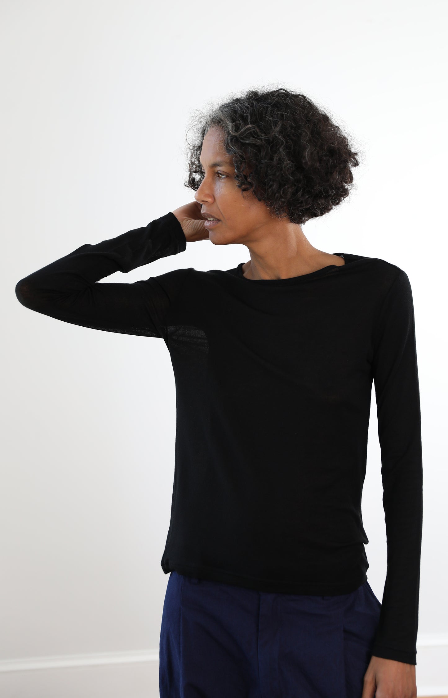Black Long Sleeve Jersey Tee