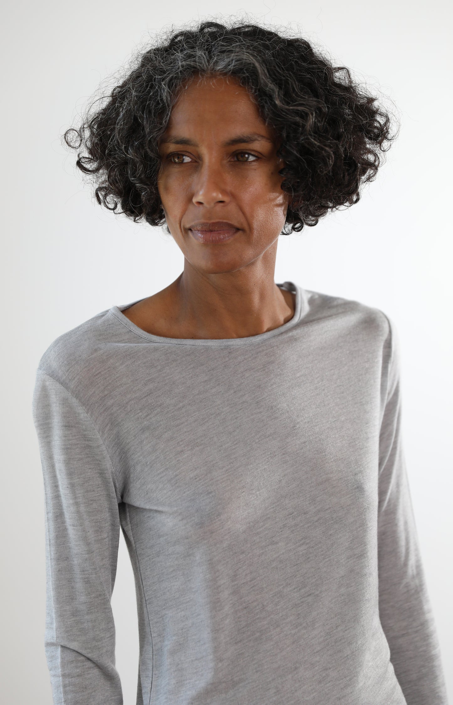 Grey Long Sleeve Jersey Tee