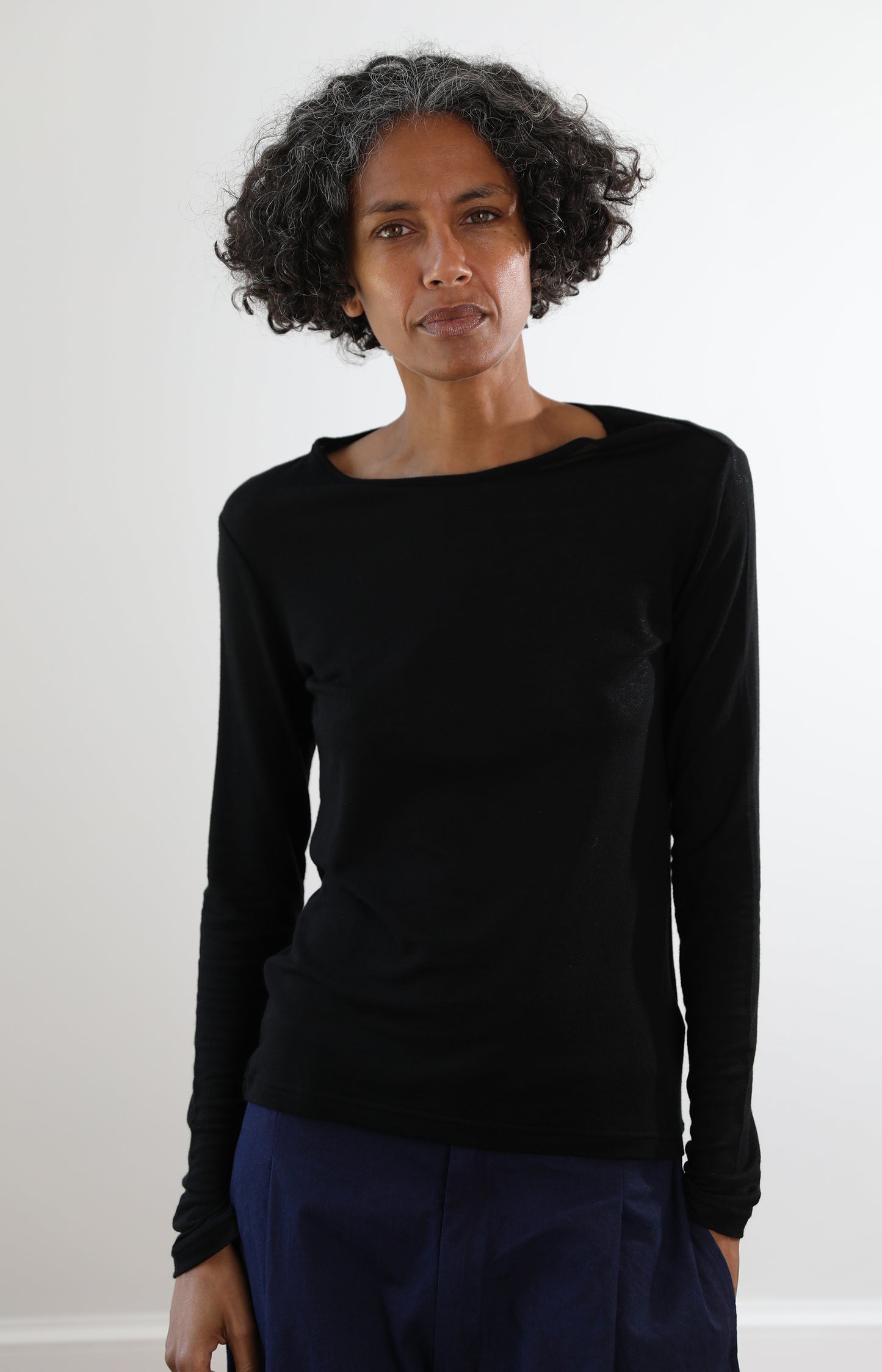 Black Long Sleeve Jersey Tee